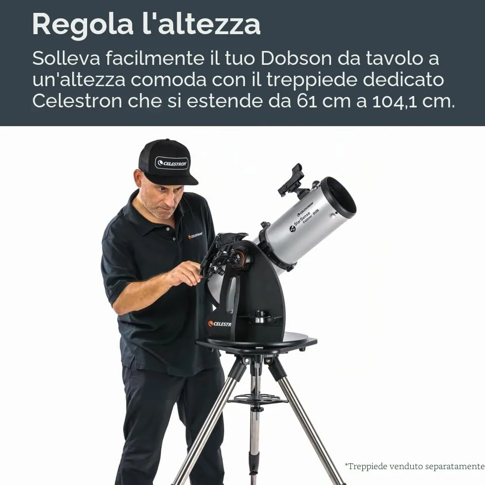 Celestron 22481 StarSense Explorer 130 mm Dobsoniano da tavolo Telescopio compatibile con app per smartphone Funziona con l'app StarSense – Compatibile con iOS/Android