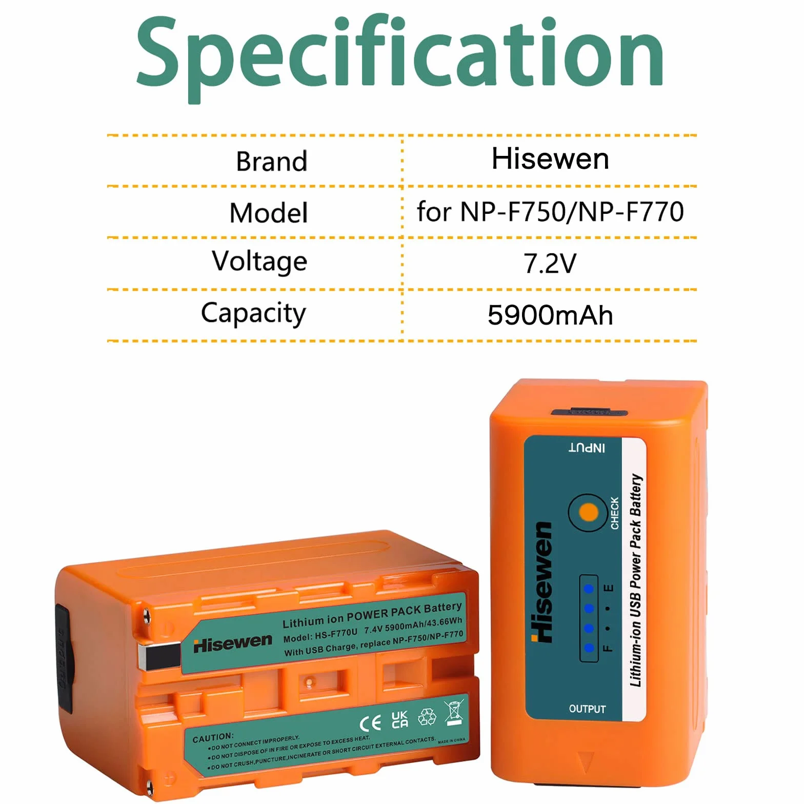 Confezione da 2 batterie NP-F750 con porta di ricarica USB per Sony NPF F960 F970 F750 F550 F980 F930 F770, NP-F batterie per YONGNUO Godox YN660 LED308