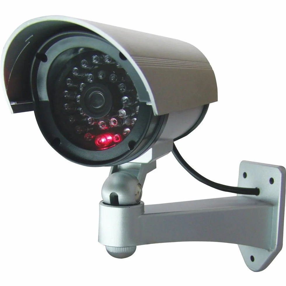 4 Telecamere di Sorveglianza Finte da Esterno Luce LED Lampeggiante Infrarossi