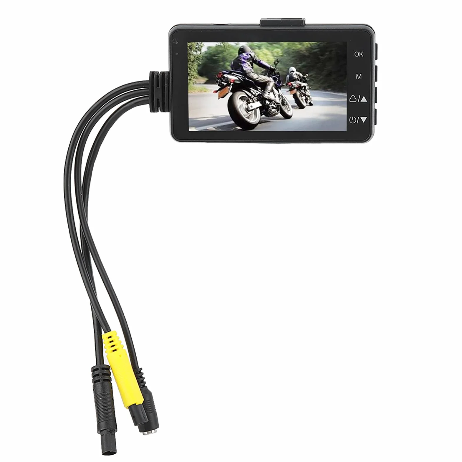 Registratore per Moto, Doppia Fotocamera, Schermo LCD 3 Pollici 720P, IP65 Impermeabile, Telecamera Posteriore, Registrazione della Vista, Utilizzatore di Strada, Viaggiatori, Ciclisti, Sicurezza Moto