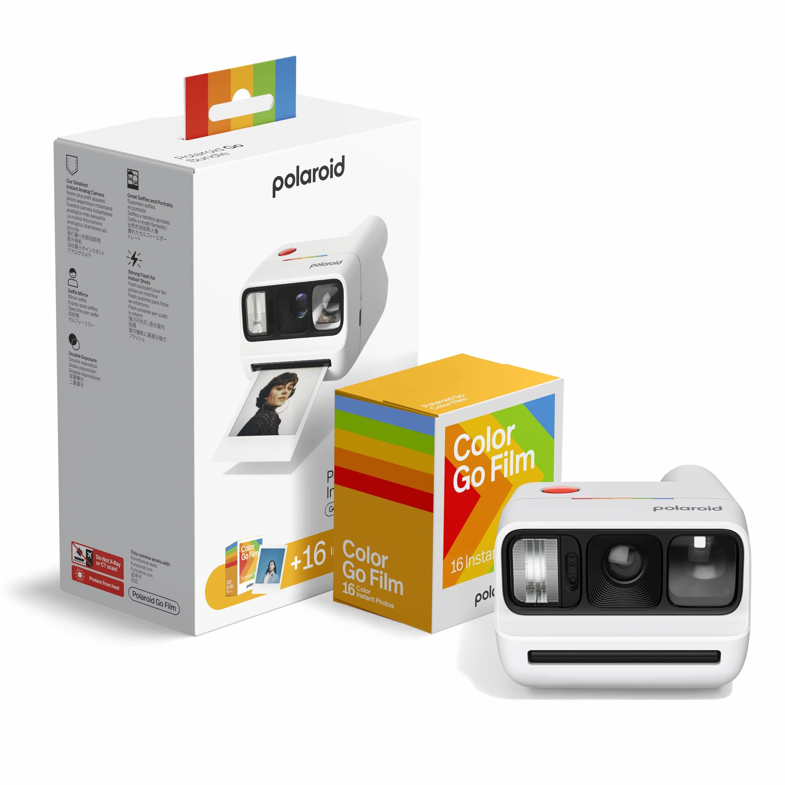 Polaroid - Bundle Instant Camera Go Gen 3 White + Go Color Film (16 Photos)