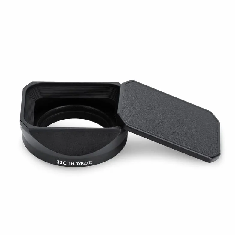JJC LH-XF27 Paraluce in Metallo con Cappuccio per FUJIFILM XF 23mm XF 27mm F2.8 R WR, Sostituisce il Paraluce Originale Fujifilm LH-XF27, Riduce il Bagliore Dell'obiettivo - Protegge L'obiettivo