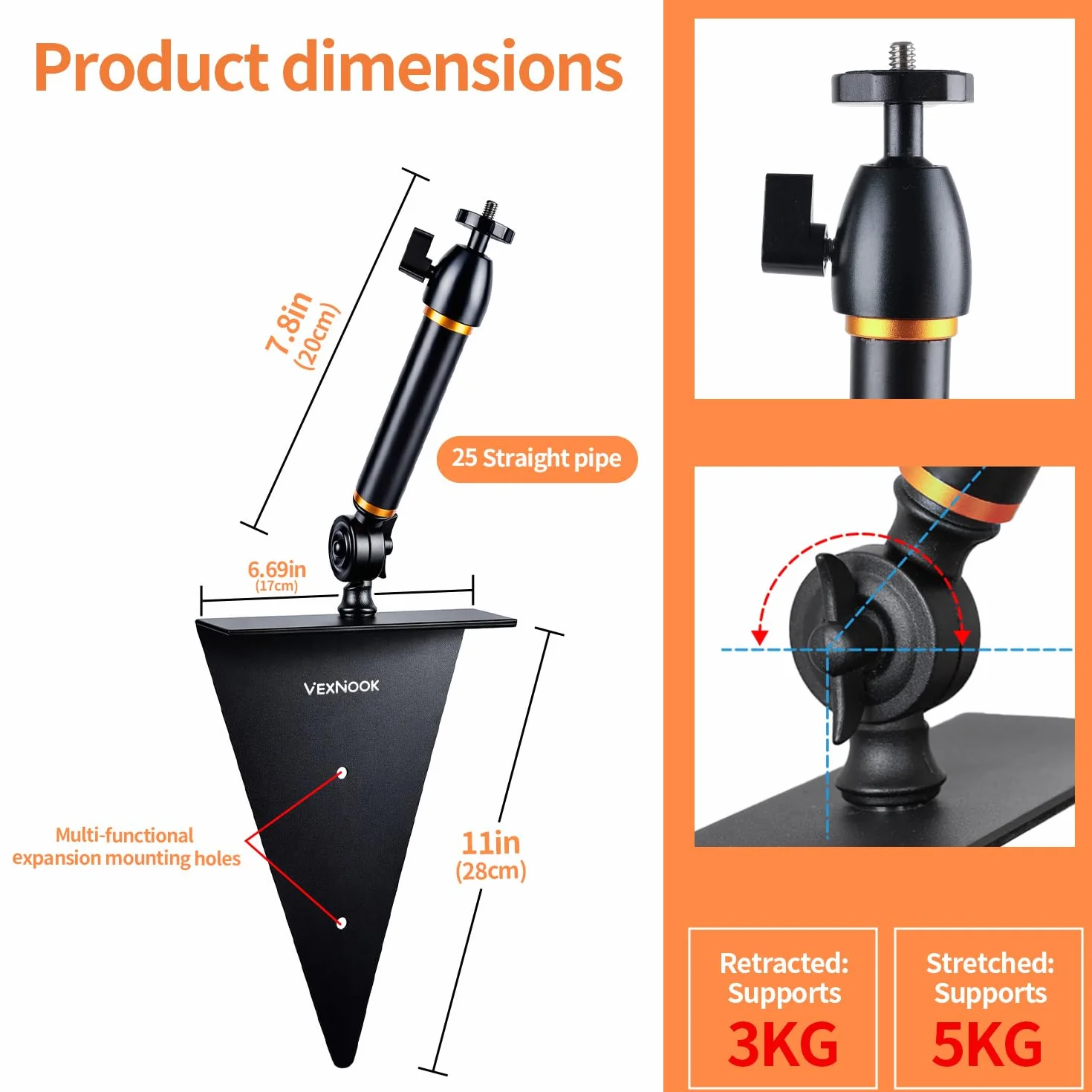 Supporto proiettore per letto e divano - Lunghezza supporto fisso 20 cm, design nascosto Bed Divano Bed Beamer Supporto, compatibile con proiettori al 99%, XGIMI, Nebula, VANKYO, Epson...