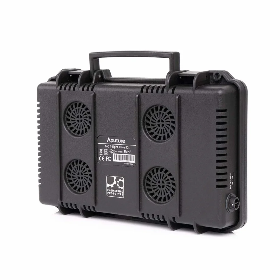 Aputure Amaran AL-MC - Kit da viaggio con 4 luci, RGBWW per fotocamera, 3200K-6500K, CRI/TLCI 96+, Modalità HSI, Supporto per Attrazione Magnetica e App e Ricarica Wireless con USB-C