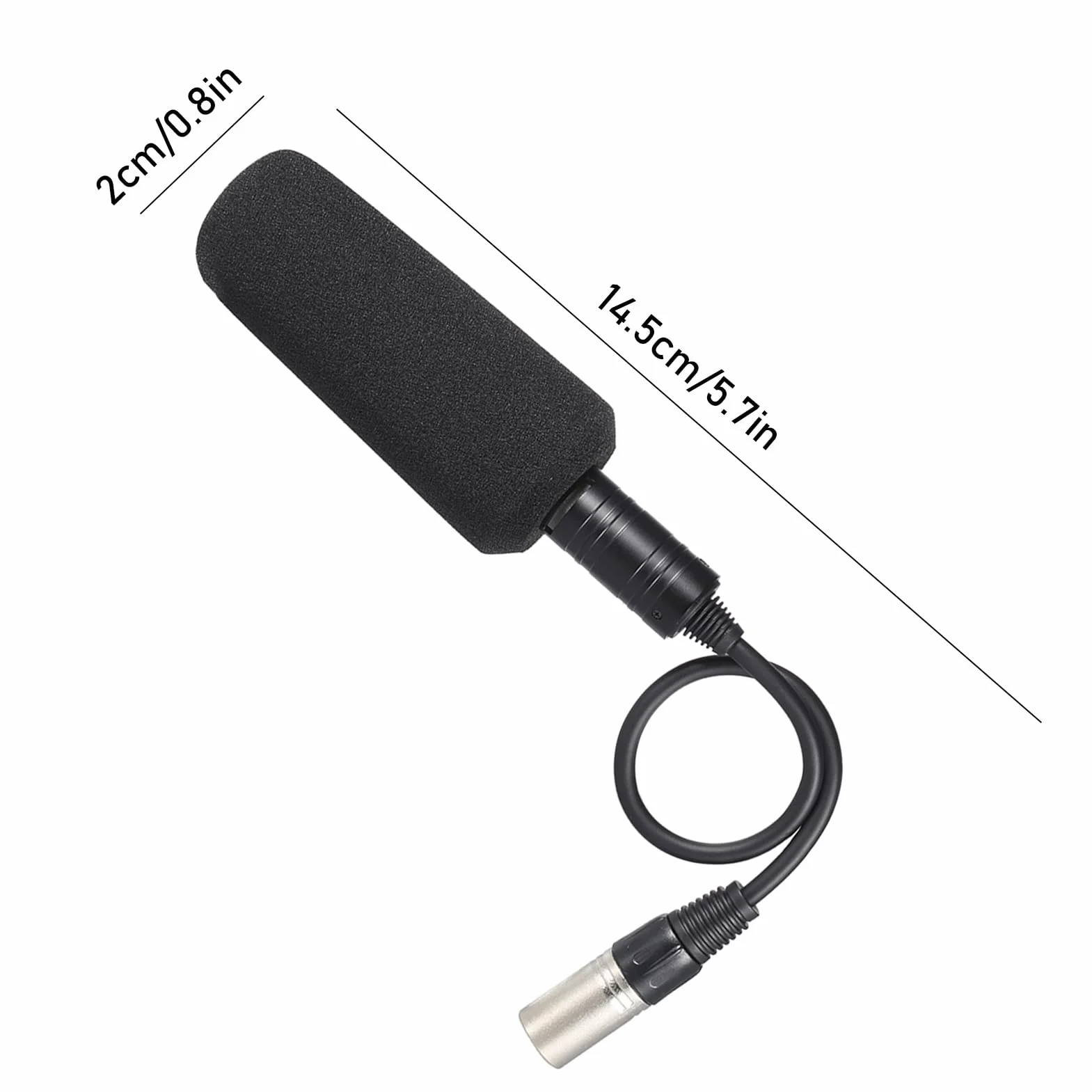 Andoer Microfono XLR Condensatore Stereo Microfono per Videocamera per Sony Panasonic Videocamera Intervista Registrazione VideoIntervista Registrazione Video