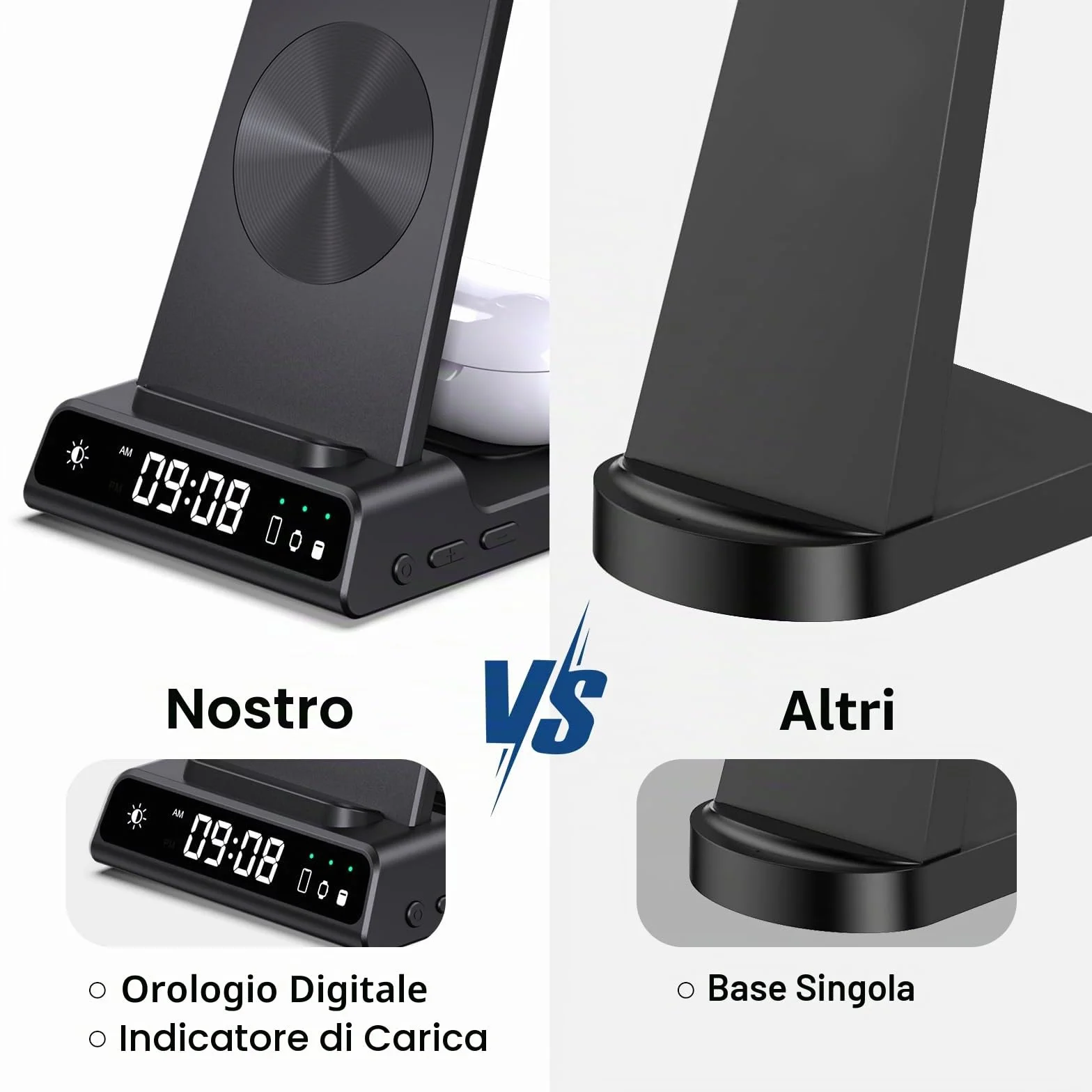 Caricatore Wireless 3 in 1 per Samsung S26 Ultra, Stazione di Ricarica per Samsung S26+/S25 Ultra/S24/S23/Z Flip 7/Z Fold 6, Base Ricarica Wireless per Samsung Galaxy Watch 8/Ultra/7/6/5, Galaxy Buds