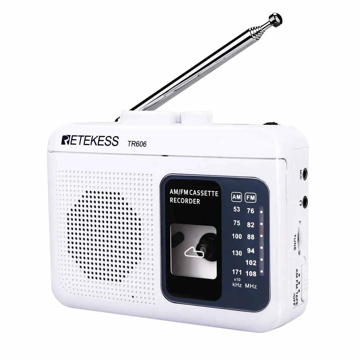 Retekess TR606 Registratore a Cassetta Portatile AM FM Radio