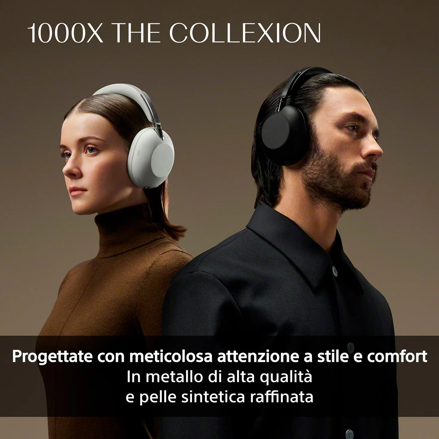 SONY 1000X THE COLLEXION cuffie wireless Bluetooth over-ear di lusso, Hi-Res, premium Noise Cancelling, audio spaziale 360, custodia resistente, compatibili con iOS e Android – Black, nuovo modello