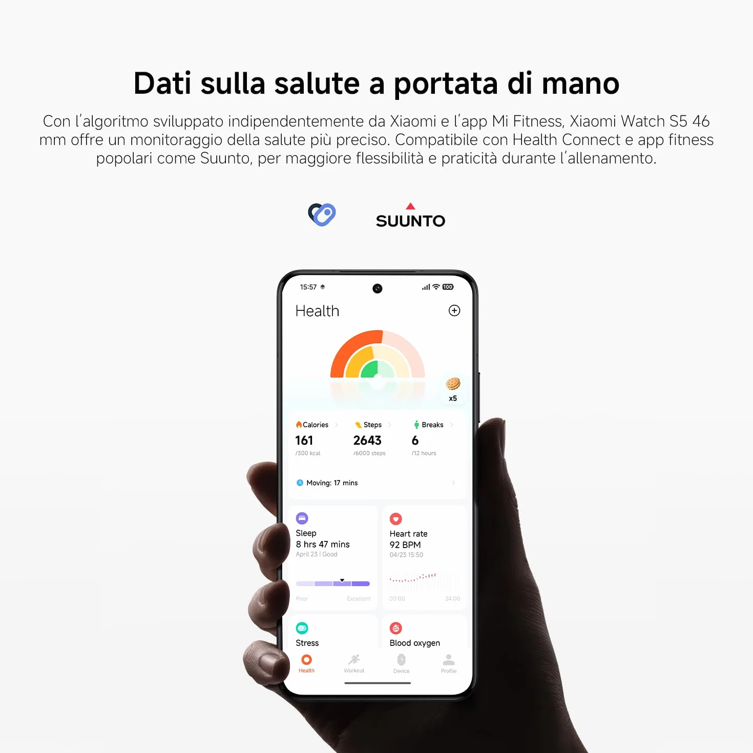 XIAOMI Watch S5 46 mm, Smartwatch per Uomo/Donna, AMOLED da 1,48", Fitness Tracker con Monitoraggio del Sonno, 21 Giorni, 150+ Modalità Sportive, GPS Dual-Band, NFC, Android&iOS, Nero