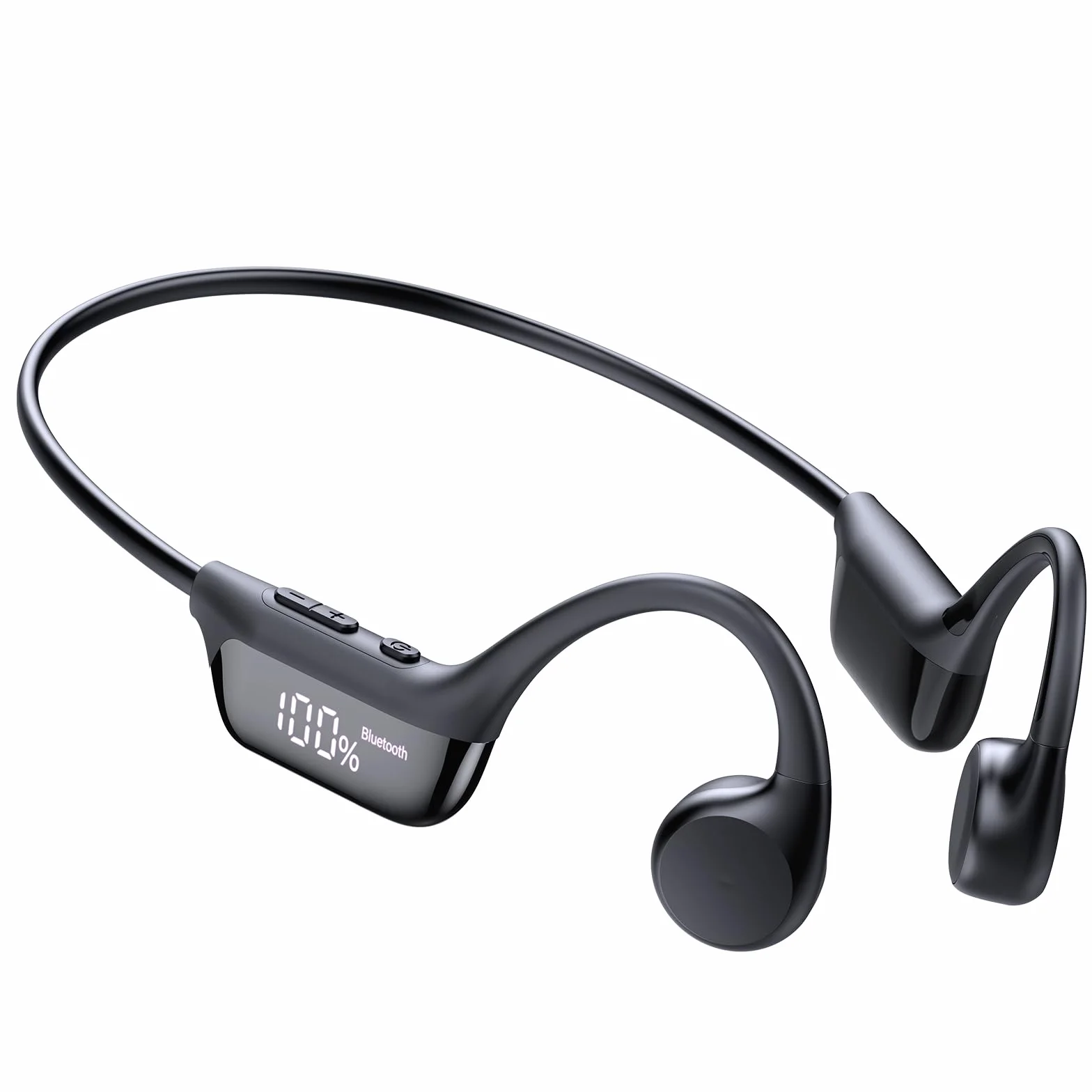 Cuffie Conduzione Ossea Bluetooth 6.0 Cuffie Open Ear Wireless, Auricolari Bluetooth Suono Dual Driver, Display LED, Connessione Doppio Dispositivo e Modalità Gaming, 12 Ore, IP67 per Corsa/Ciclismo