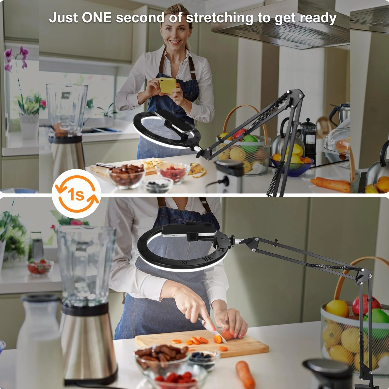 Luce Ad Anello LED,Ring Light Professionale,Ring Light Telefono,Rings Lights Con Supporto per Telefono,Ringlight Professionale Dimmerabile per Telefonos Tiktok Trucco Fotografia Youtube Video