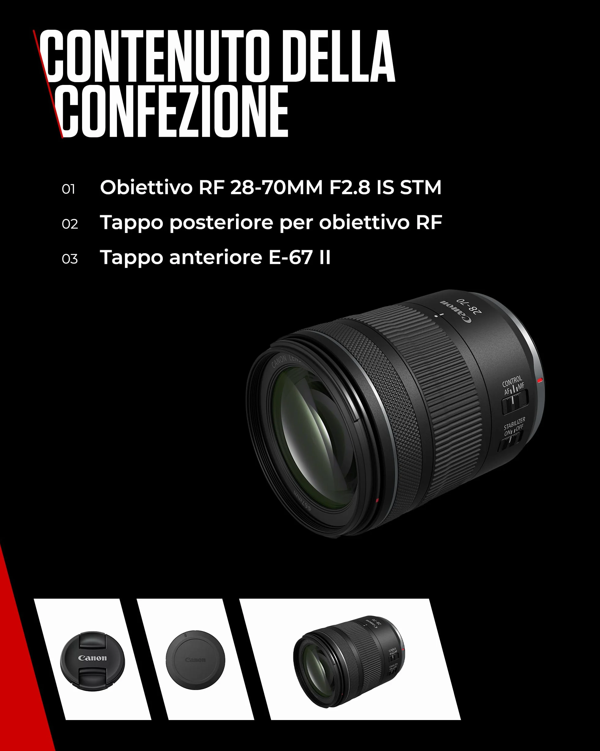 Canon Obiettivo zoom standard RF 28-70mm F2.8 IS STM per fotocamere EOS R
