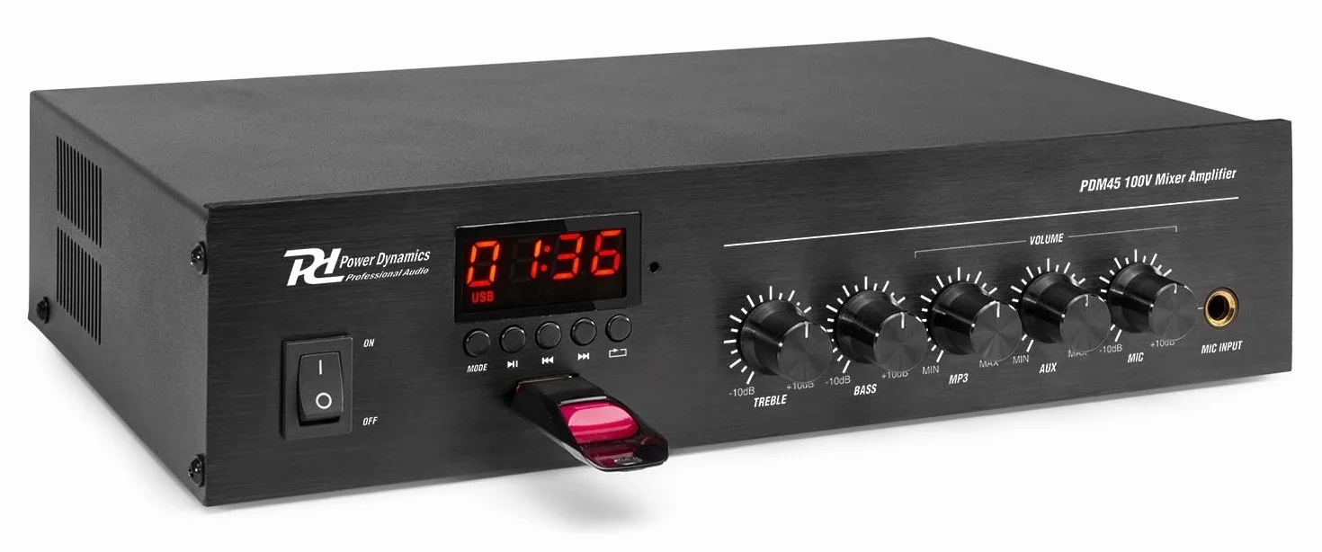 Impianto Audio Filodiffusione 6 Casse Parete Black Bluetooth Radio FM USB