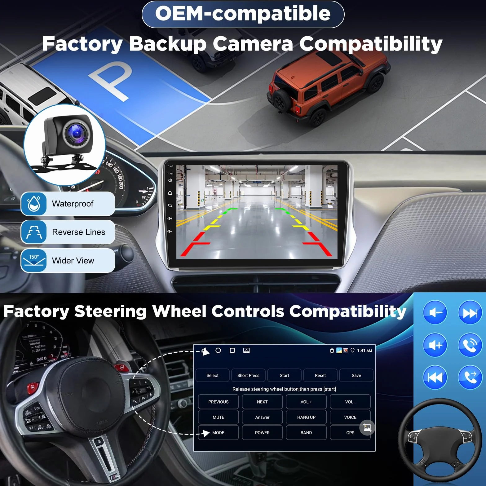 Autoradio Android per Mercedes Benz Smart Fortwo 2011-2015, 2+64G Stereo 9 Pollici con Wireless CarPlay & Android Auto, Navigatore GPS WiFi, Audio DSP, Supporto Telecamera Retromarcia AHD