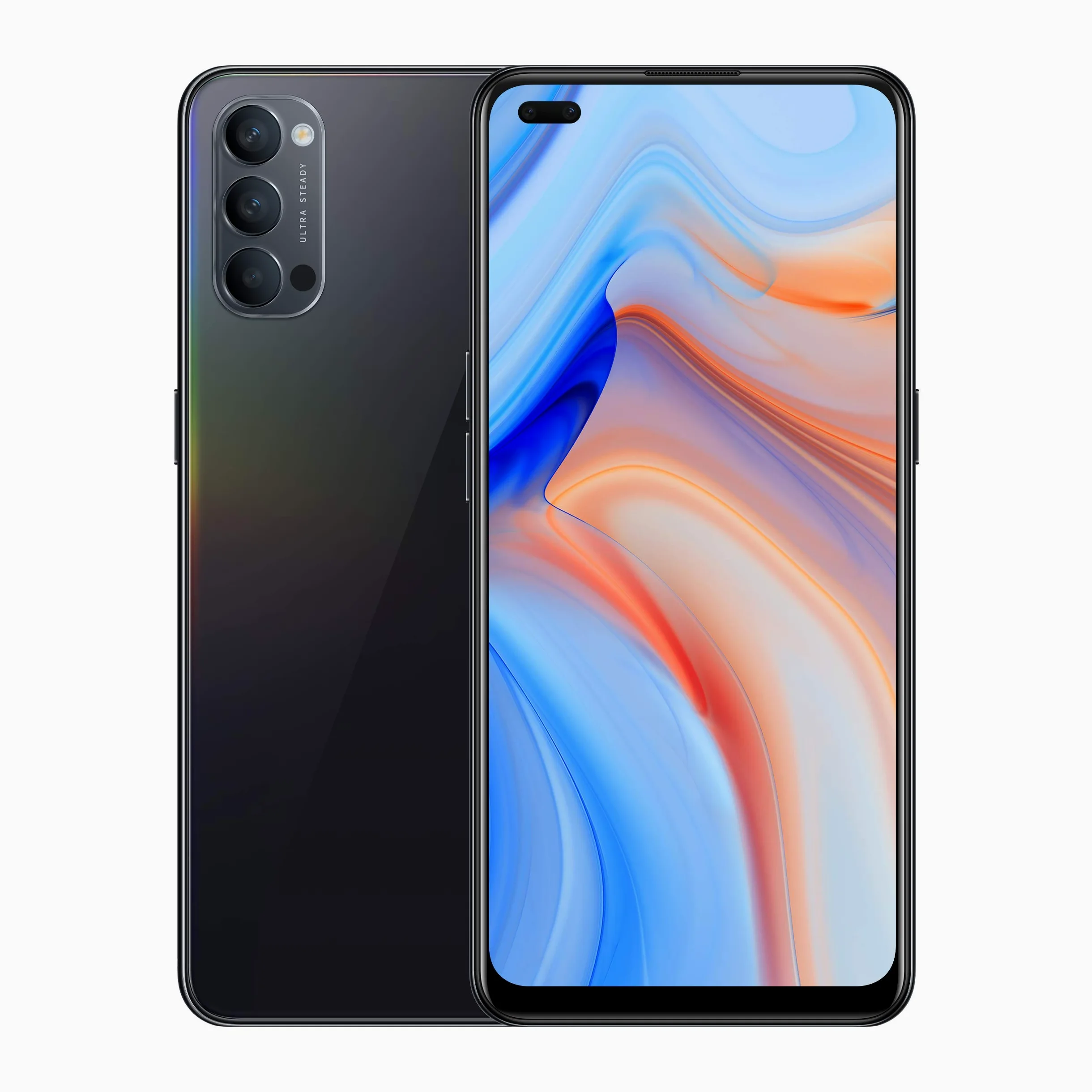 OPPO Reno4 Smartphone 5G, 183g, Display 6.4" FHD+ AMOLED, 3 Fotocamere 48MP, RAM 8GB + ROM 128GB non Espandibile, Batteria 4025mAh, Ricarica SuperVOOC 65W, Dual Sim, [Versione Italiana], Space Black