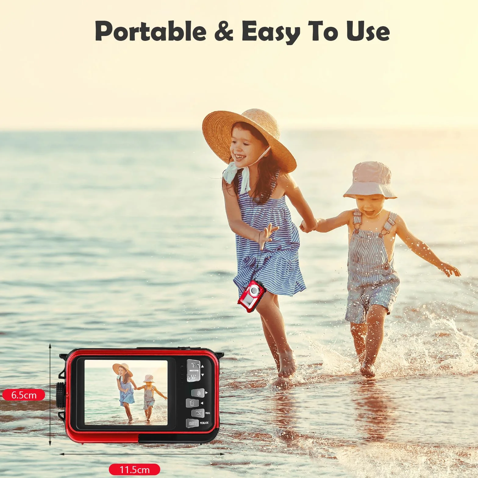 Macchina Fotografica Subcquea, Comius Sharp Fotocamera Subacquea Digitale 10FT 30MP Photo FHD Video 16X Digital Zoom con Scheda di Memoria da 32G per Selfie Subacquei, Immersione, Nuoto