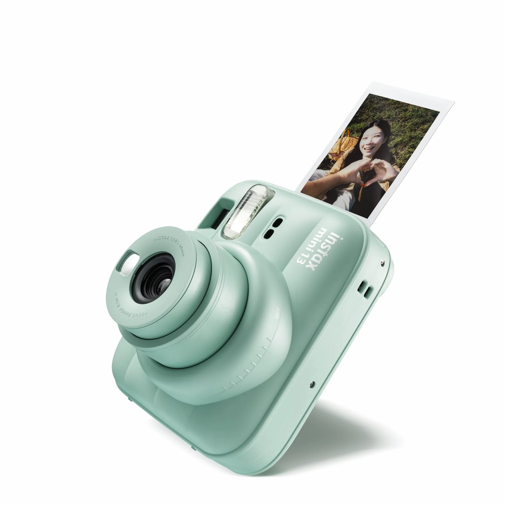 instax mini 13 fotocamera istantanea con flash integrato, specchio selfie, modalità close-up, autoscatto, Lagoon Green