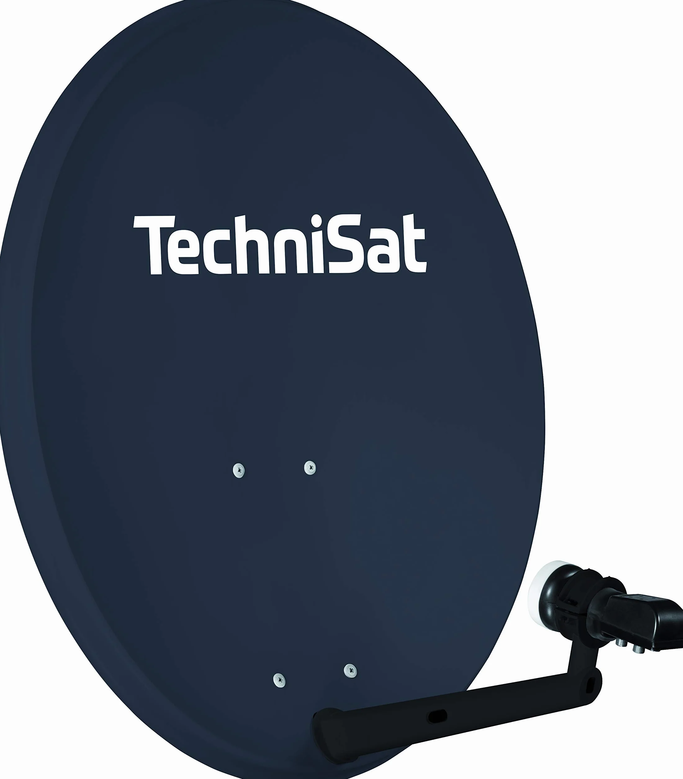 TechniSat TECHNITENNE 70 - Parabola satellitare per 4 partecipanti (sistema satellitare digitale da 70 cm, kit completo di antenna con supporto per albero e LNB Quattro-Switch) antracite