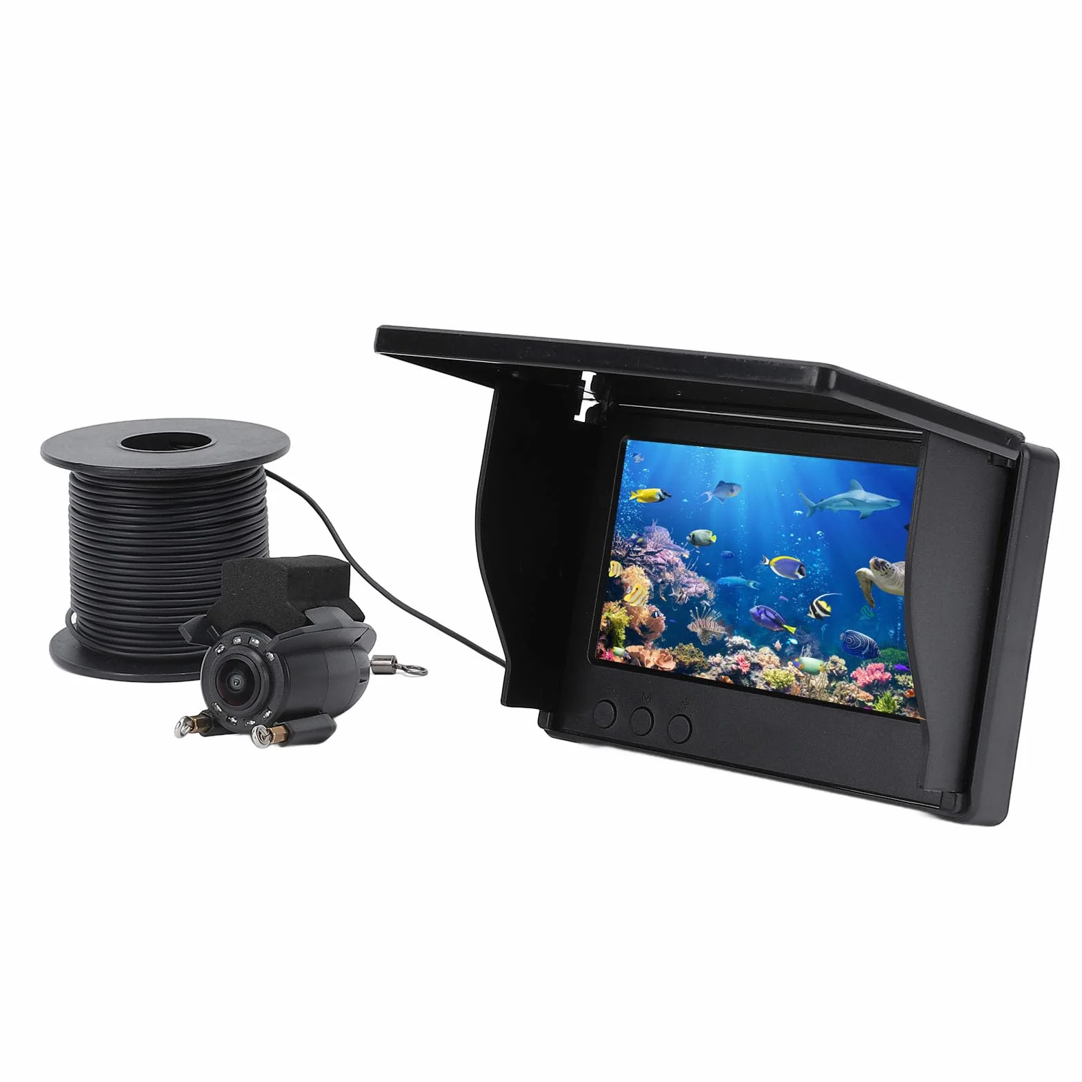 Bewinner Drone da Pesca Subacquea - Cavo da 30 M 1080P Alta Definizione 4,3 Pollici Visibile Video Fish Finder su Grande Schermo,Telecamera da Pesca Subacquea per la Pesca in Barca