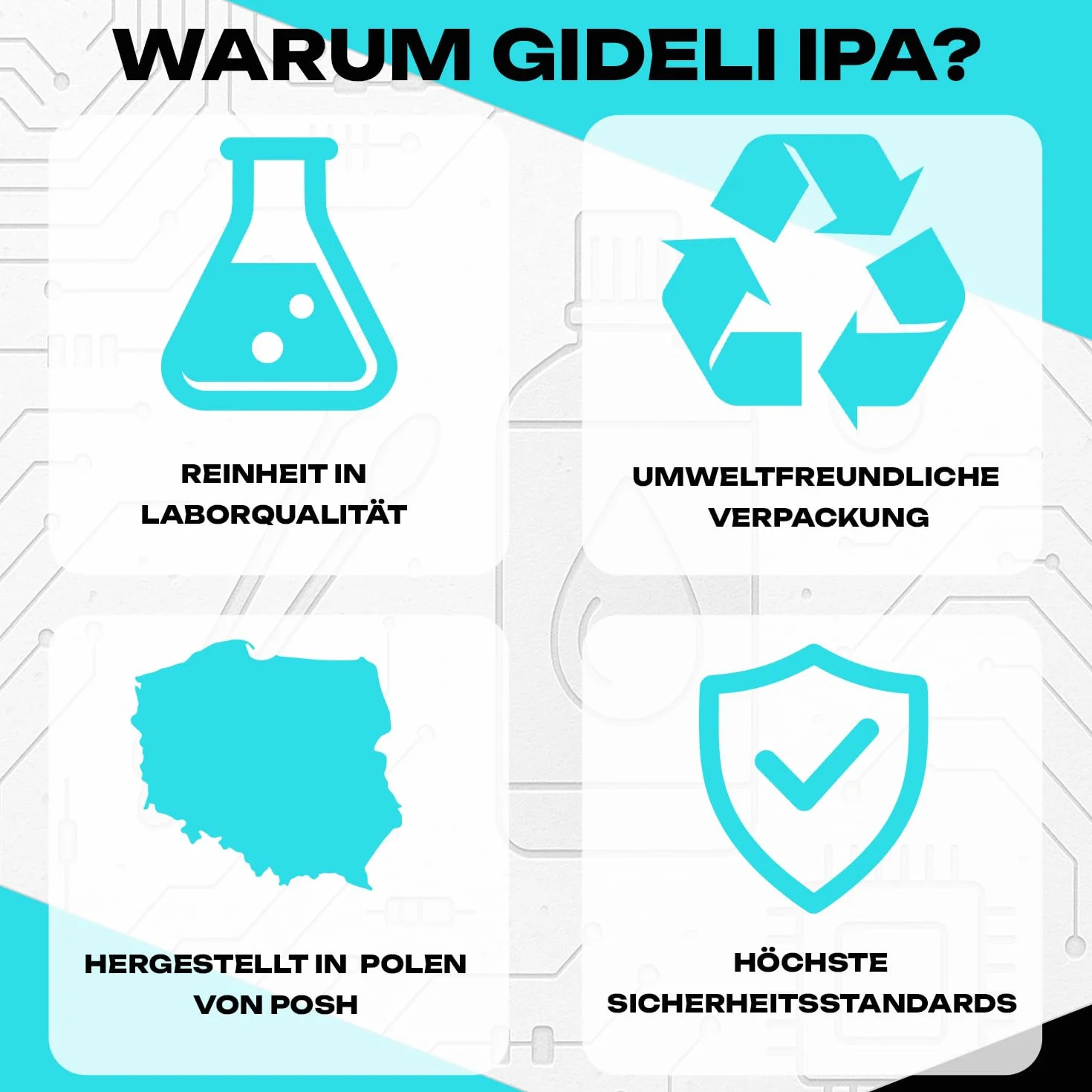GiDeli Isopropanolo 99,9% 30 litri di alcool isopropilico ad alta percentuale di alcool per pulizia di componenti elettronici, lenti e schermi, pulizia di resine con stampa 3D
