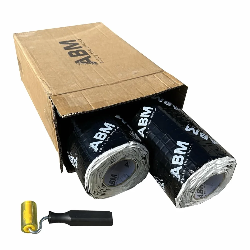 ABM Alubutyl 2 rotoli (2,5 mm x 40 cm x 5 metri) insieme, 2 m², tappetino isolante anti drone, isolamento acustico per auto