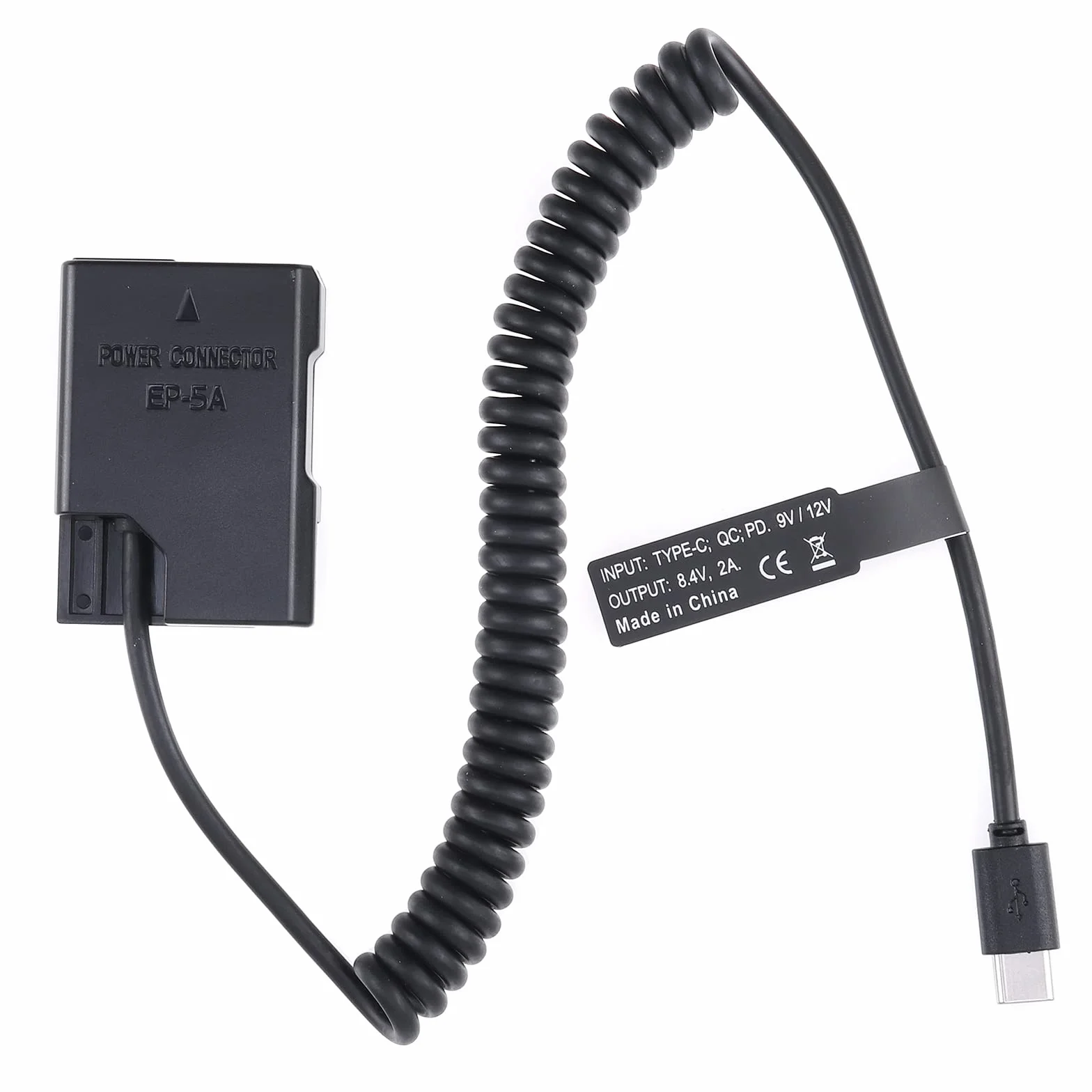 FOTGA USB-C Type-C a pieno decodificato EN-EL14 fittizio batteria adattatore a molla cavo per Nikon D3100 D3200 D3300 D3400 D3500 D5100 D5200 D5300 D5500 D5600 DF P7100 P7700 D78000 Fotocamera