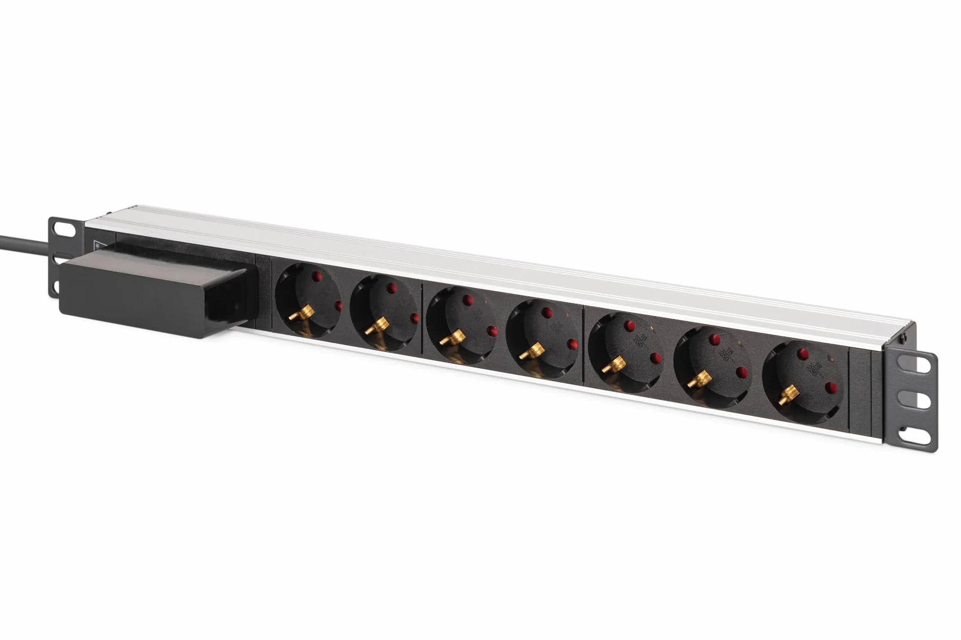 DIGITUS DN-95439 Presa multipla 19" 7 prese 1U Interruttore automatico 250 V CA 16 A 4000 W