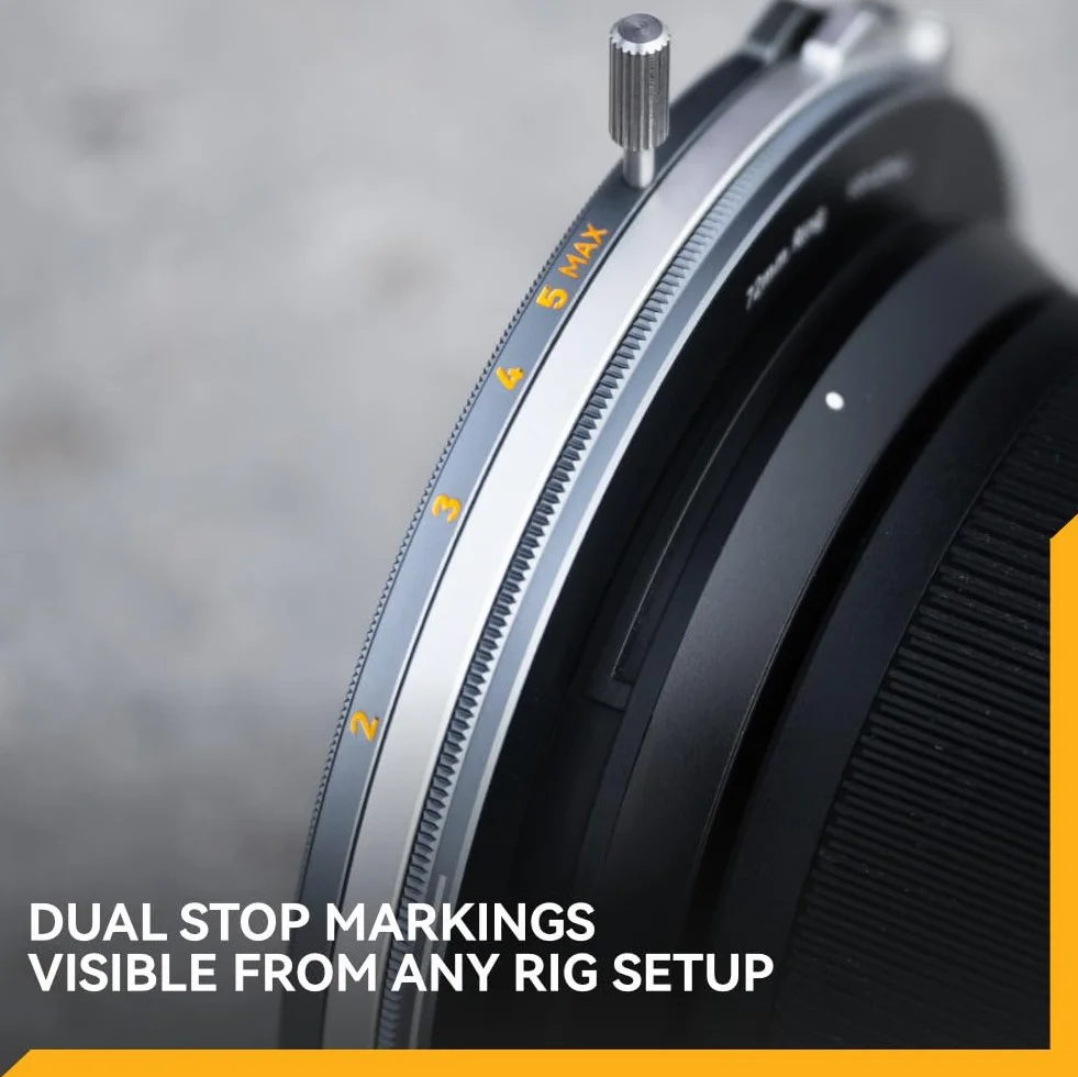 NiSi JetMag Pro Vario-ND 82mm, 1-5 stop (ND2-ND32), filtro ND variabile magnetico con polarizzazione. True Color, Vetro ottico, Nanocoating, Ultra-sottile. Richiede anello JetMag Pro.