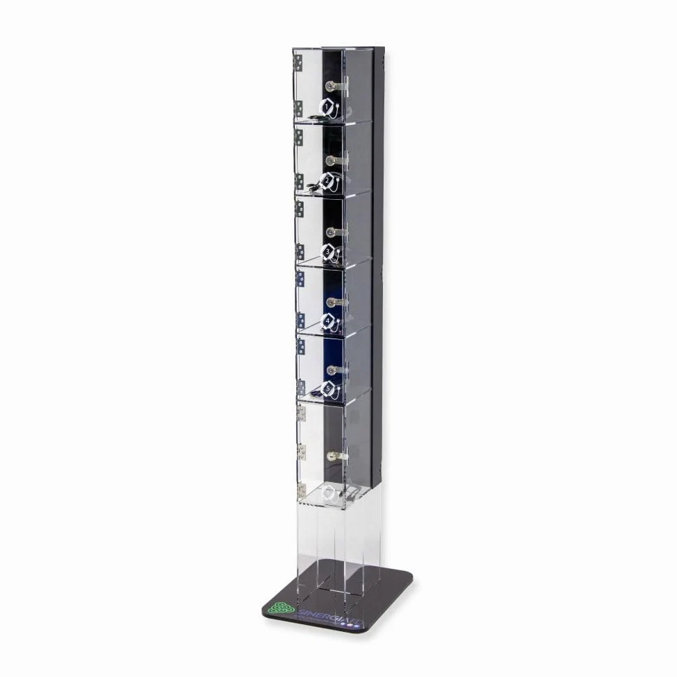 Colonnina di Ricarica Smartphone con 6 Locker Numerati – Stazione di Ricarica con Armadietti a Chiave – Compatibile iPhone e Android – Ideale per Spazi Pubblici, Eventi e Aziende