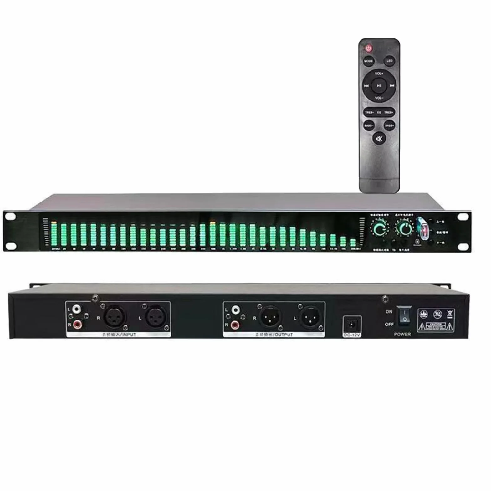 Equalizzatore Grafico Stereo A 31 Bande, Equalizzatore di Accordatura Eq Digitale Domestica con Display A Spettro A LED - 21 Effetti Preimpostati, Riduzione del Rumore Automatico, con Regolazione