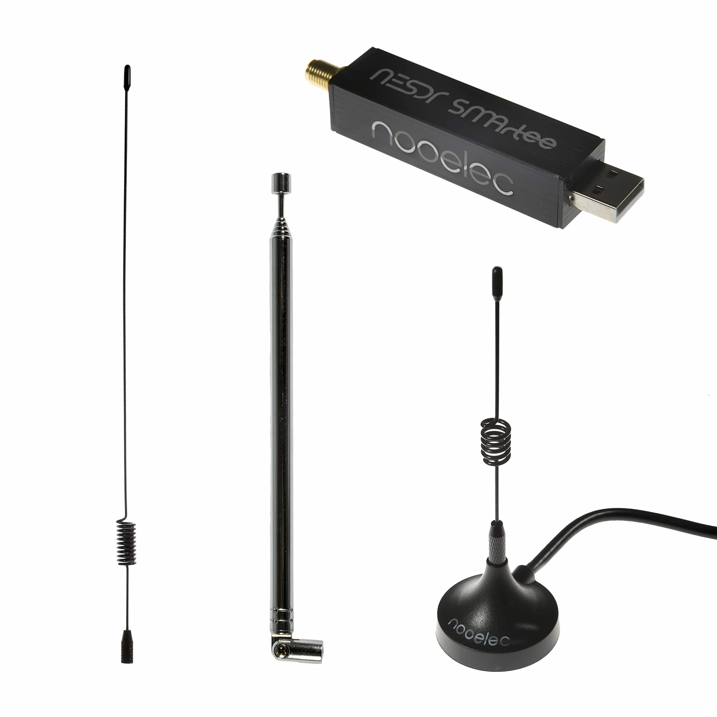 Nooelec NESDR SMArTee v2 Bundle - Premium RTL-SDR con Bias Tee Integrato, Custodia Alluminio, TCXO 0,5PPM, SMA, 3 Antenne, Software Defined Radio RTL2832U R820T2