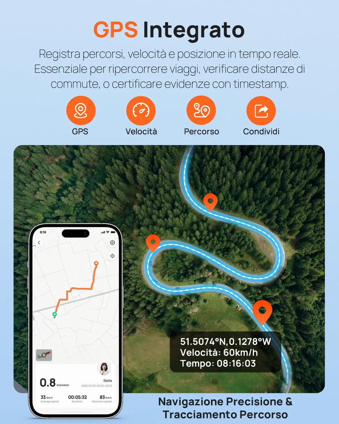 70mai Dash Cam Anteriore e Posteriore A410, Doppia Dashcam 2.5K+1080P HDR, Visione Notturna Super, Apertura F1.55, Modalità Parcheggio 24H, WiFi GPS, G- Sensor, Registrazione in Loop, Include 64GB SD