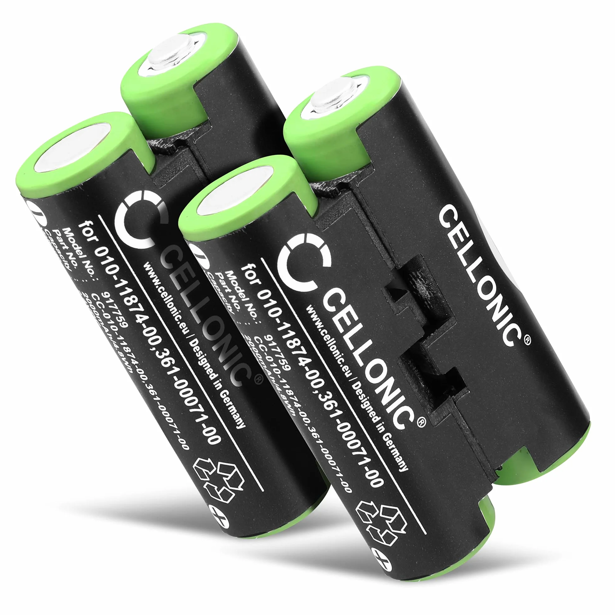 CELLONIC 2x Batteria per Navigatore GPS Compatibile con Garmin Alpha 50, Montana 700, GPSMAP 64s, 010-11874-00 – (2000mAh, 2.4V)