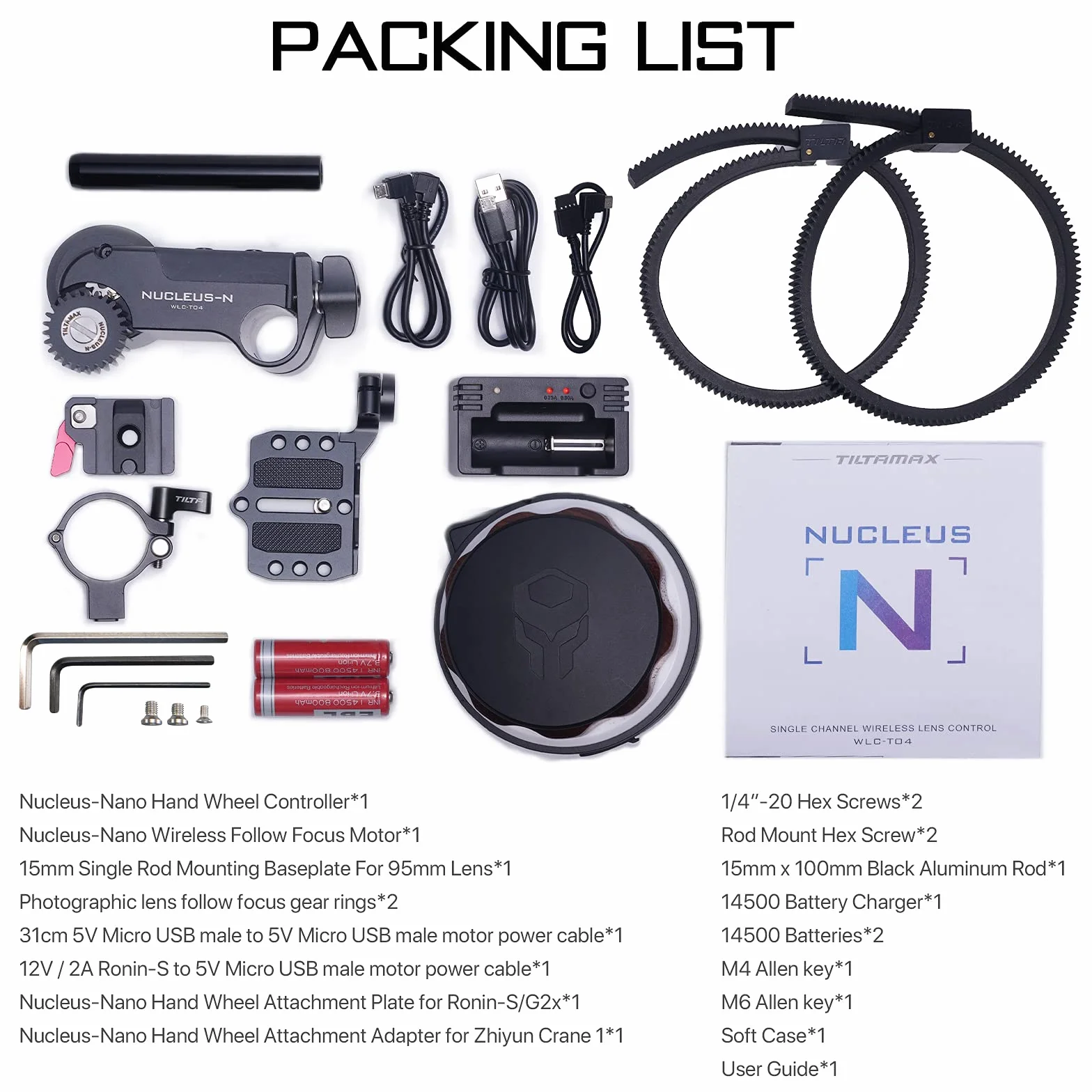 TILTA WLC-T04 Nucleus-Nano Nucleus N senza fili obiettivo Wireless Lens Control System Follow focus compatibile Crane 1 2 Plus Ronin S TILTA Telecamera Gabbia DSLR