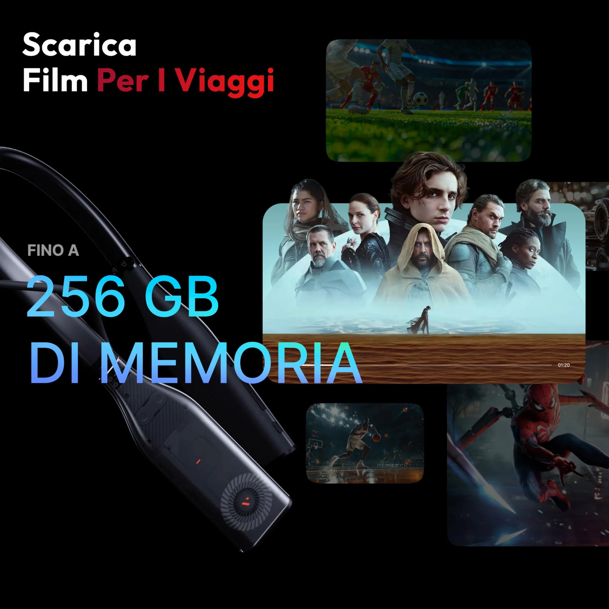 VITURE Pro Neckband,partner ufficiale di PSPlay, Multi-screen/3DoF/Smooth Follow/Ambient Mode, 3D Player, AI Assistant, libertà quasi wireless per il gioco e lo streaming,12GB+256GB