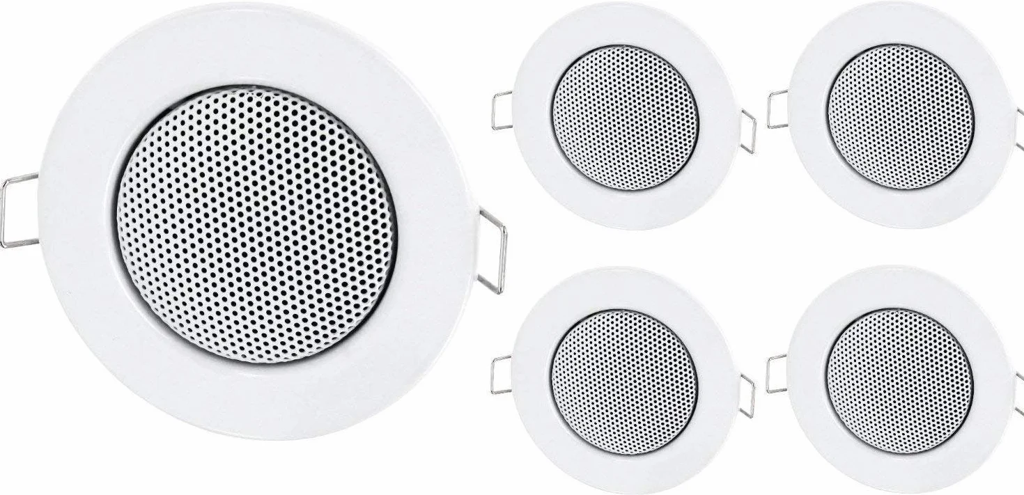 Set 5 altoparlanti da incasso mini metallo bianco