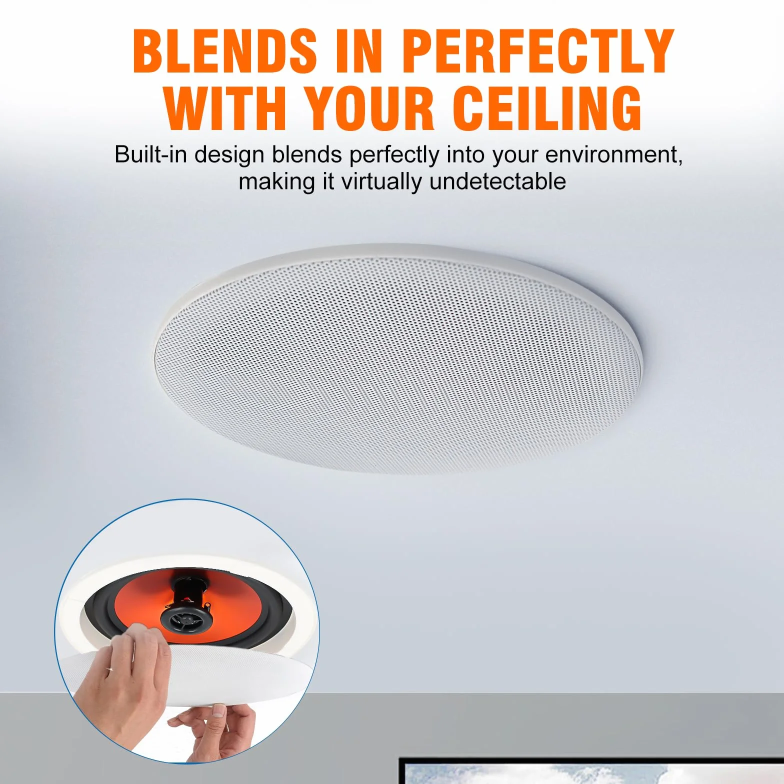STUDIOFINIX Coppia altoparlanti passivi soffitto 10,2 cm 240 W per soggiorno ufficio cucina