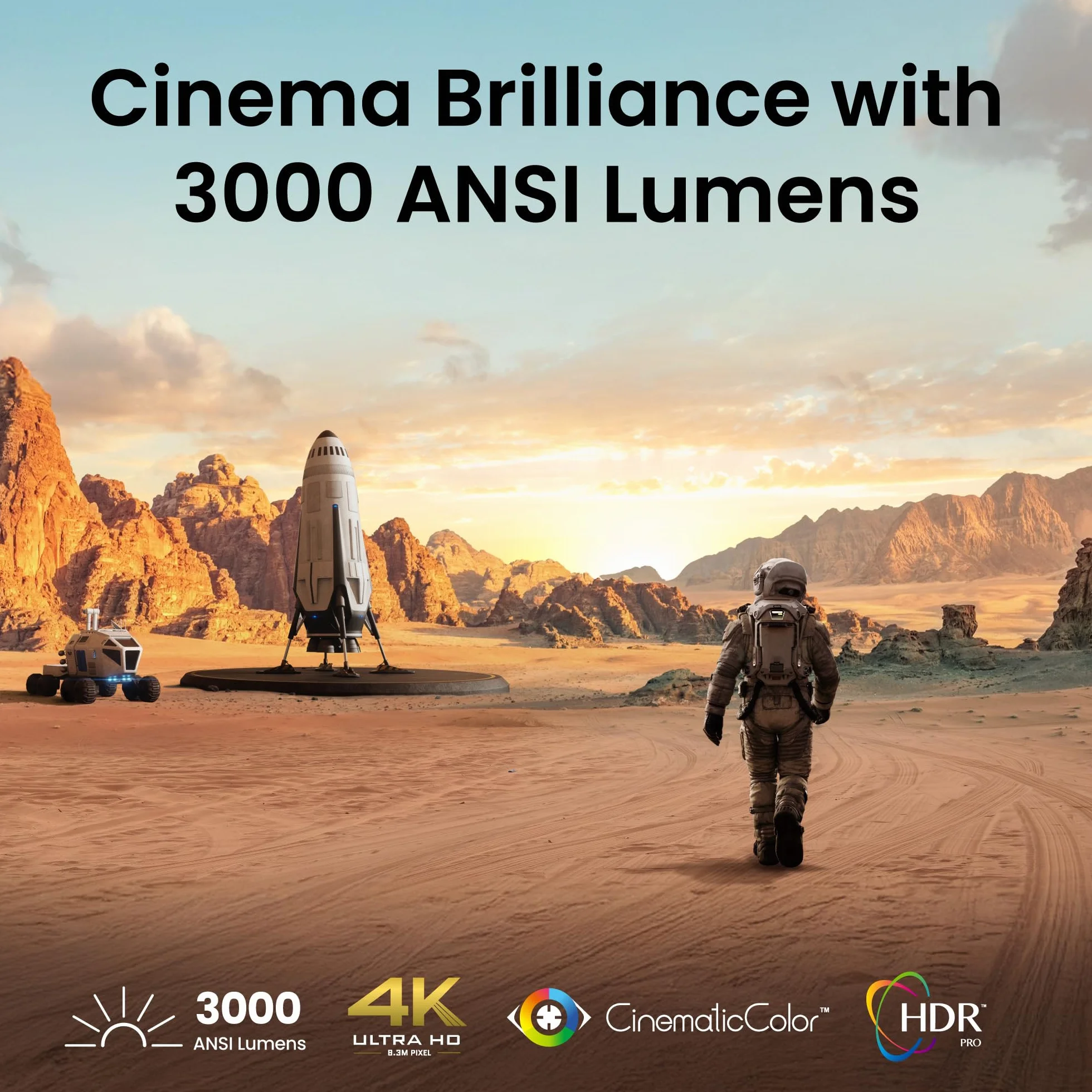 BenQ TK705i Proiettore 4K HDR, 3000 ANSI Lumen, Google TV con Netflix, basso input lag, regolazione automatica, zoom ottico, HDMI 2.1, Bluetooth, fino a 150", MEMC, HDR10+