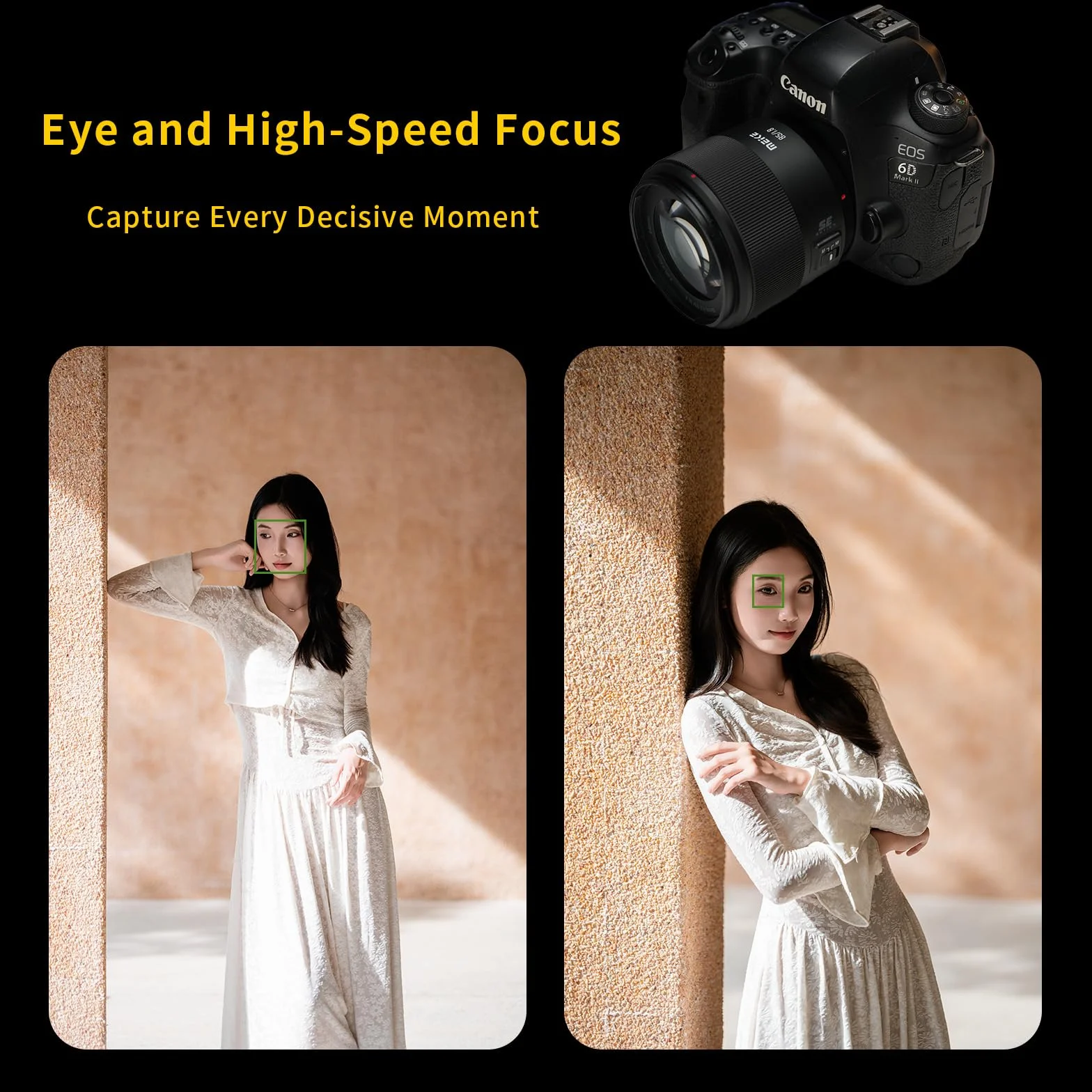 Meike Teleobiettivo 85 mm F1.8 SE Mark II STM AF full frame autofocus medio ad alta risoluzione 8K obiettivo ritratto compatibile con fotocamere DSLR Canon EOS EF Mount 5D 6D 5D Mark