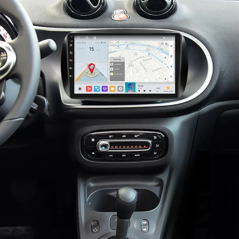 Autoradio Android da 9 pollici per Mercedes Smart Forfour Fortwo 453 2014-2022, schermo touch screen wireless, Radio Fortwo 453 Bluetooth Carplay Android Auto 2 DIN con telecamera di retromarcia