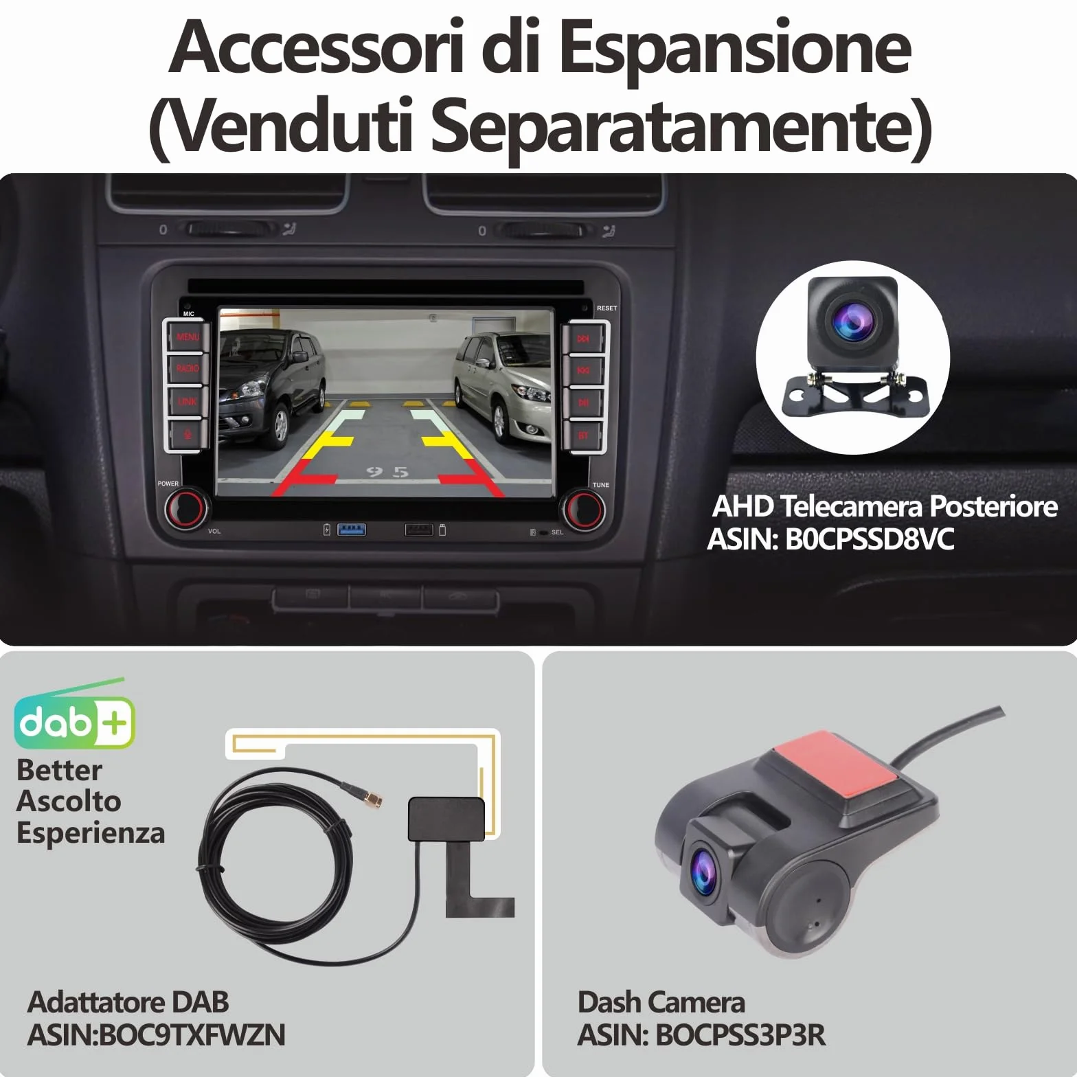 [Aggiornato 2026]Autoradio con CarPlay senza fili Android Auto con IPS da 7 pollici Bluetooth/FM/AM Radio/USB/alta potenza per VW Golf 5 6 Passat Jetta Caddy EOS T5 Tiguan Touran CC Polo
