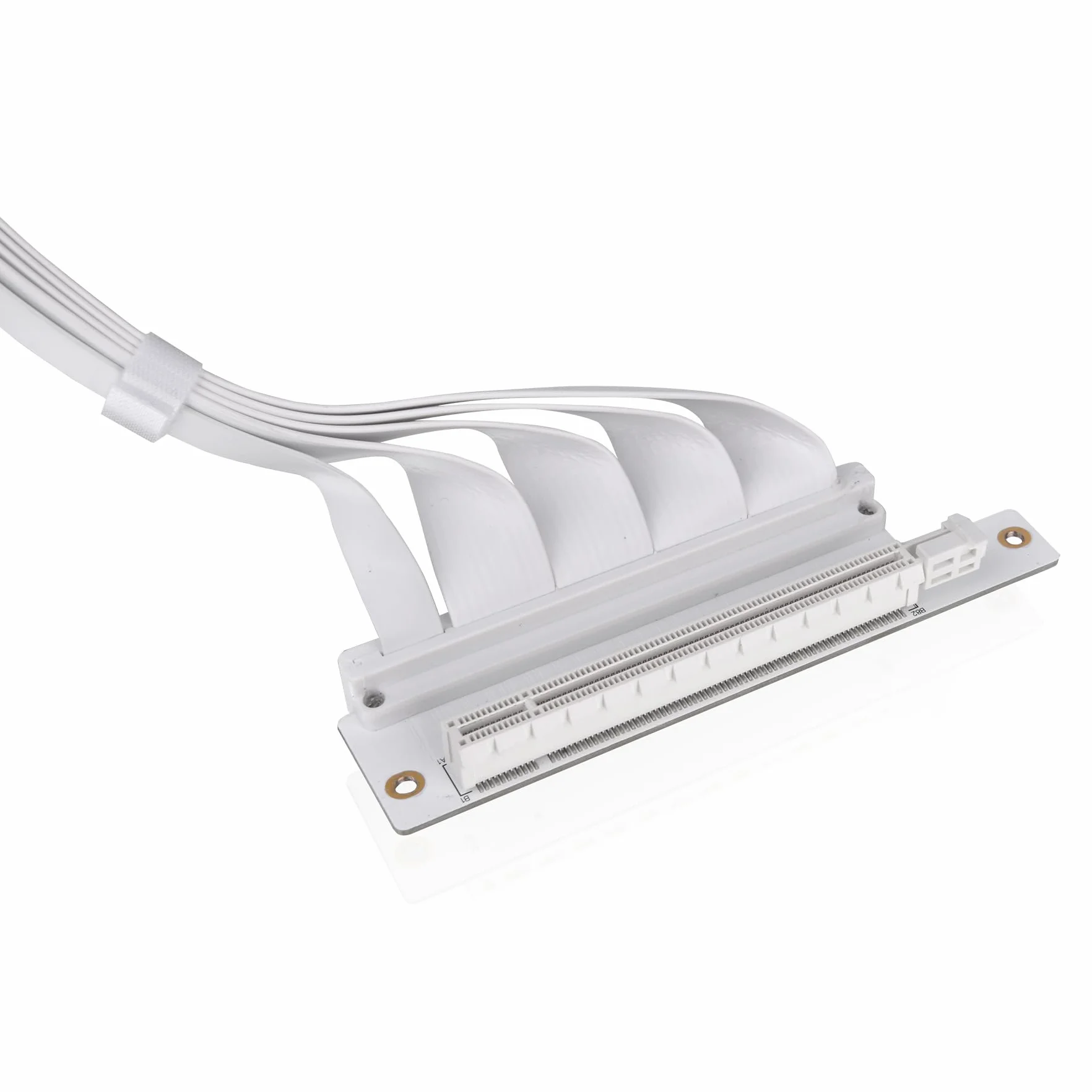 Thermaltake Cavo riser PCIe 4.0 con connettori a 90°; bianco; trasmissione ad alta velocità da 16 Gbps; 400 mm; schermatura EMI; AC-077-CO6OTN-C1; 3 anni di garanzia