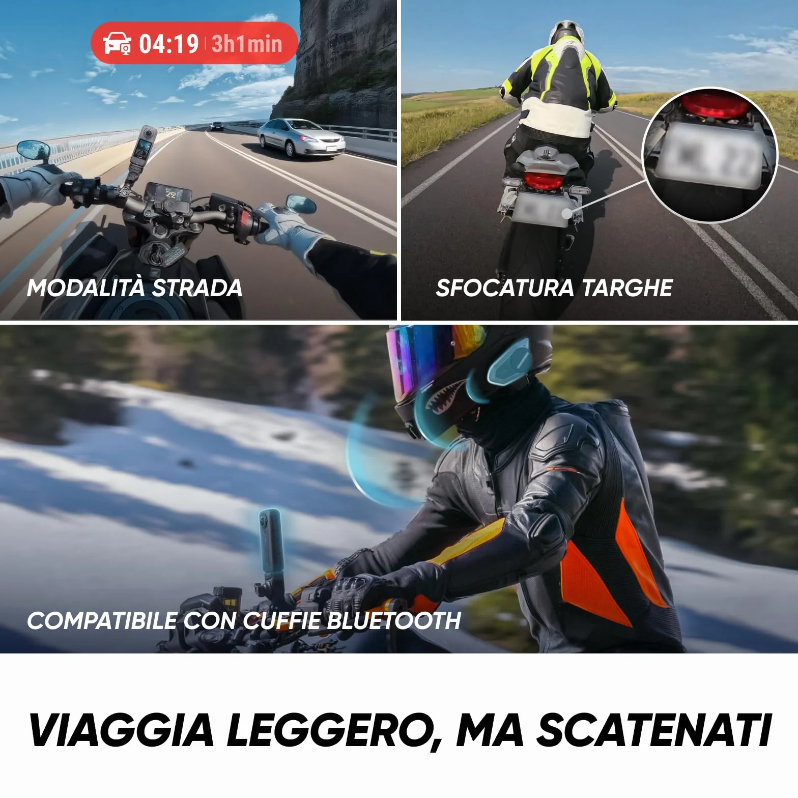 Insta360 X4 Air, Videocamera 8K 360 leggera, Selfie stick Invisibile, lenti sostituibili, cover antivento integrata, stabilizzazione FlowState, prima registri poi inquadri