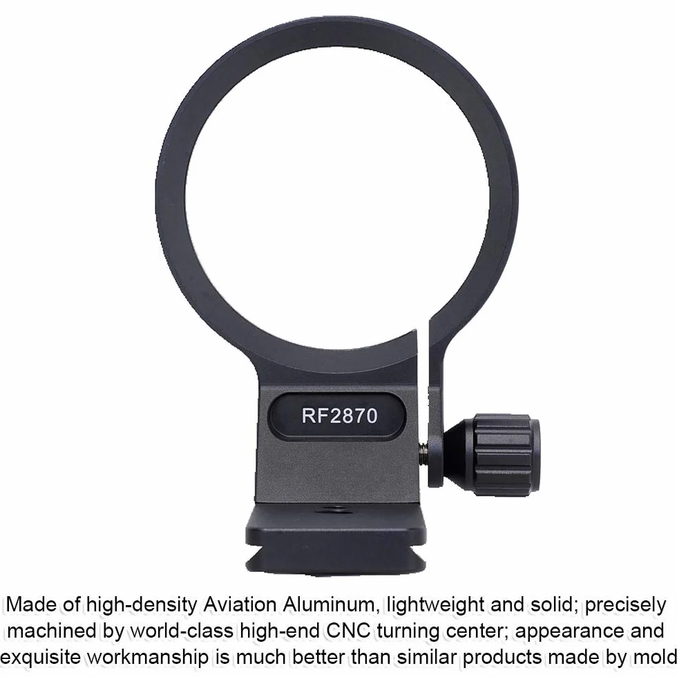 iShoot Supporto ad anello con supporto in metallo da 74,5 mm compatibile con Canon RF 28-70 mm f/2L USM, supporto per lenti e supporto per lenti è Arca-Swiss Fit piastra a sgancio rapido