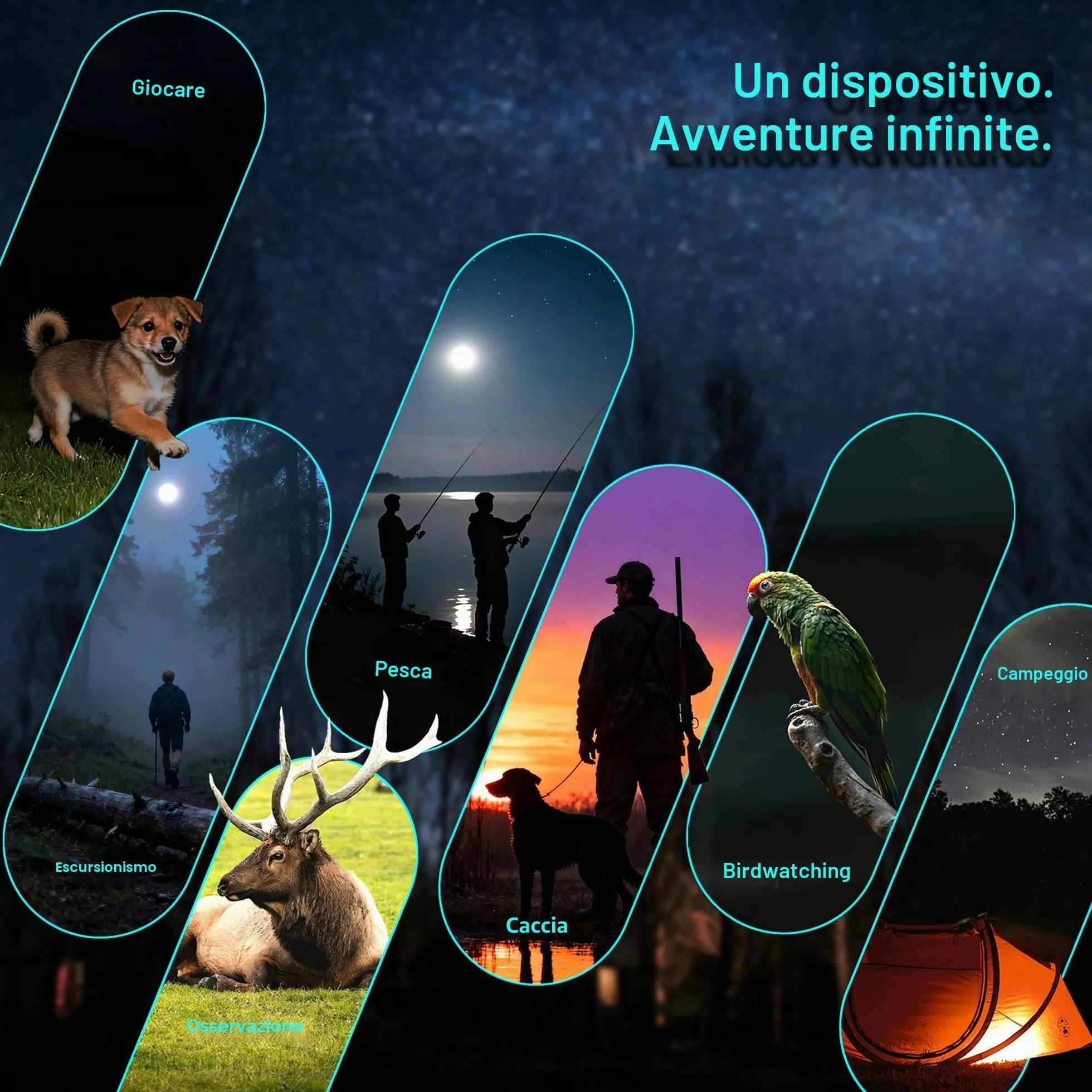 Visore Notturno con Scheda 32GB, Binocolo Visione Notturna Zoom 8X, Schermo 3.0'', Video Binocolo Interattivo Batteria 4000mAh, IR 7 Livelli, Regalo Uomo & Papà