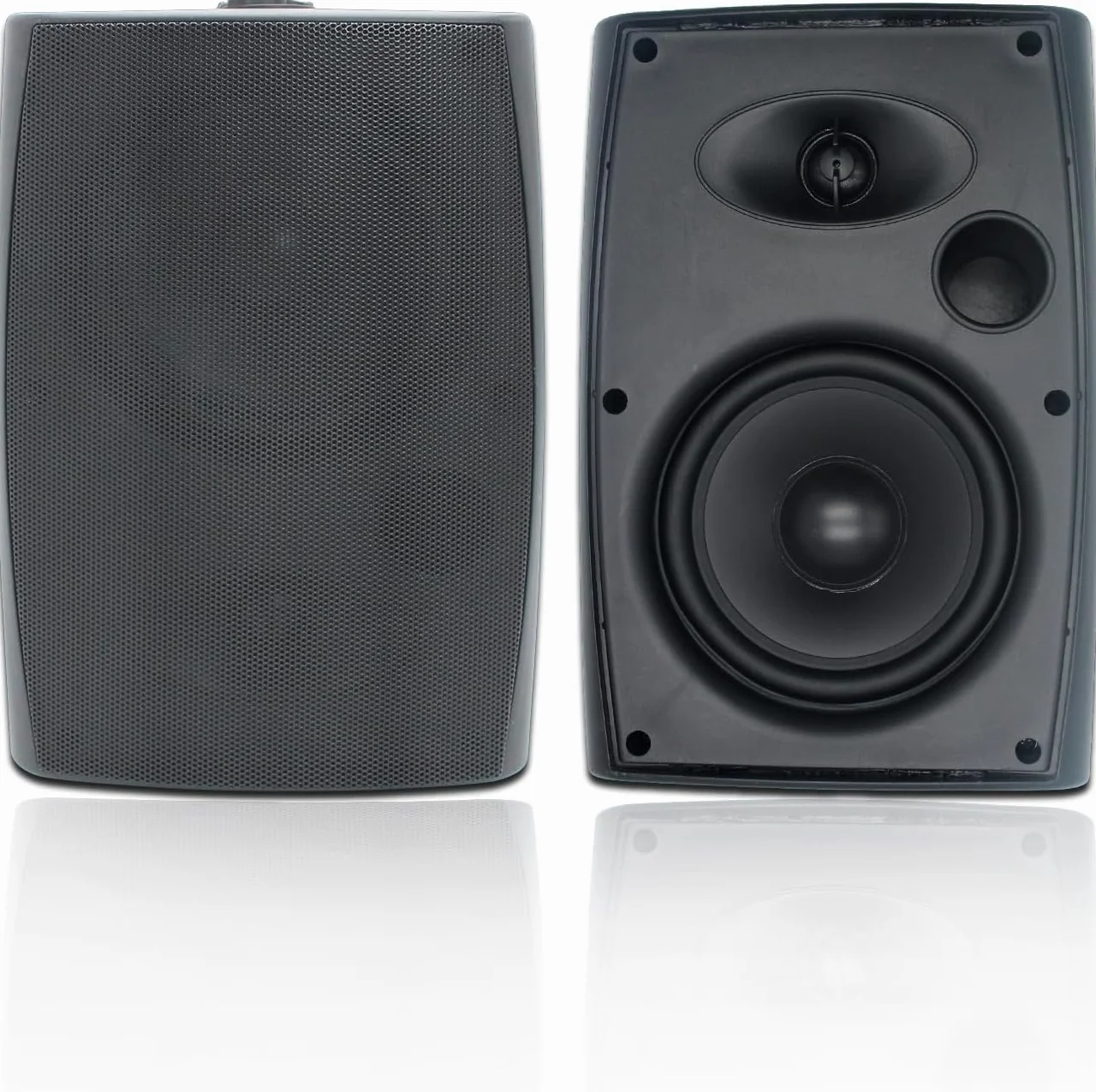 STUDIOFINIX Altoparlanti esterni 6,5 pollici 400 W montaggio a parete nero resistente alle intemperie