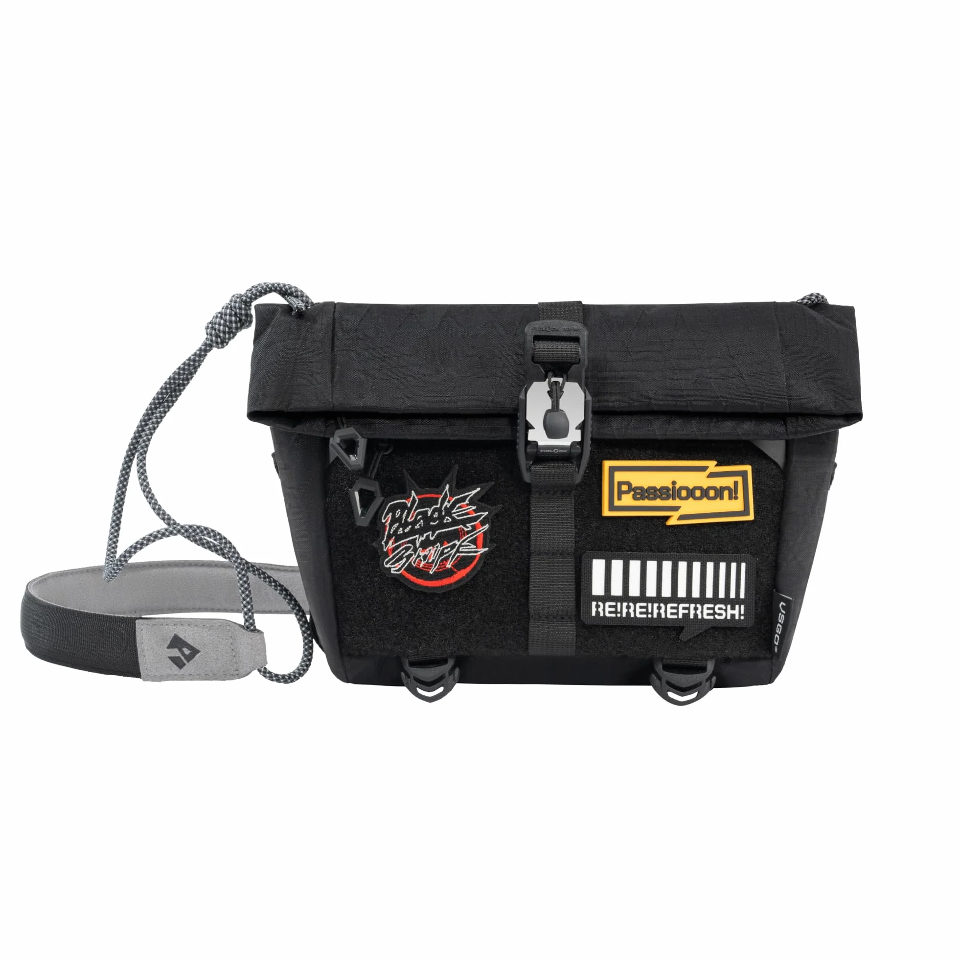 VSGO Techwear - Borsa a tracolla per fotocamera da uomo, 3 l, impermeabile, con punti modulari e tasca nascosta, Nero, 3L