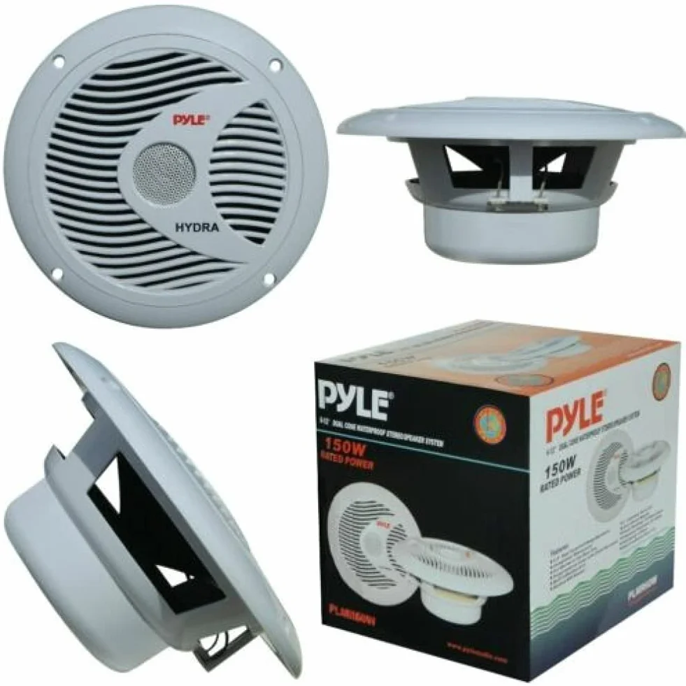 PYLE PLMR60W 18 cm 180 mm diffusori a doppio cono impermeabili 75 watt RMS 150 watt max bianchi