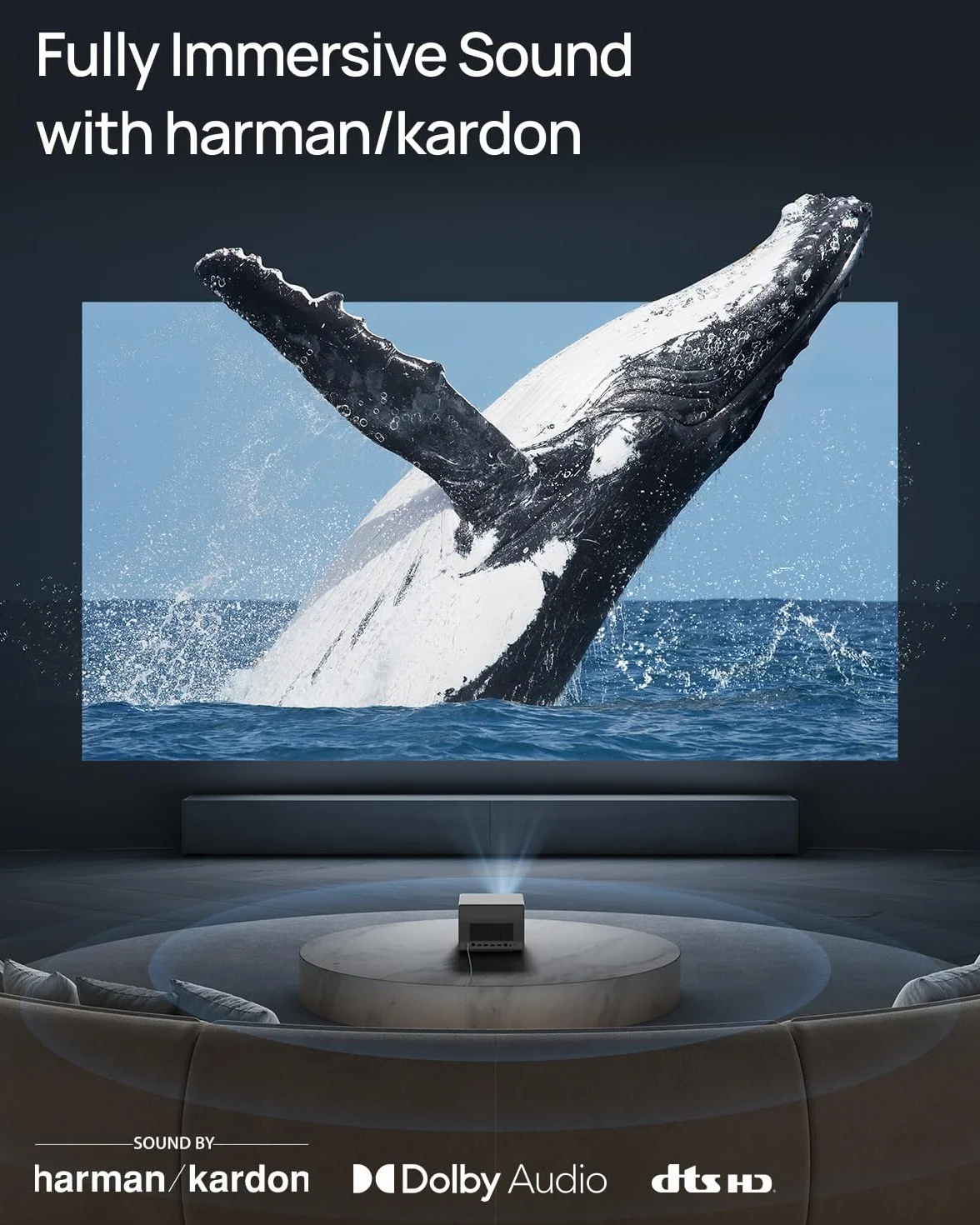 XGIMI HORIZON Ultra Proiettore 4K per Home Theater Dolby Vision, Dual Light, ISA 3.0, 2300 ISO Lumen, Android TV 11.0, 2 altoparlanti Harman Kardon da 12w, Zoom ottico, Proiettore Smart