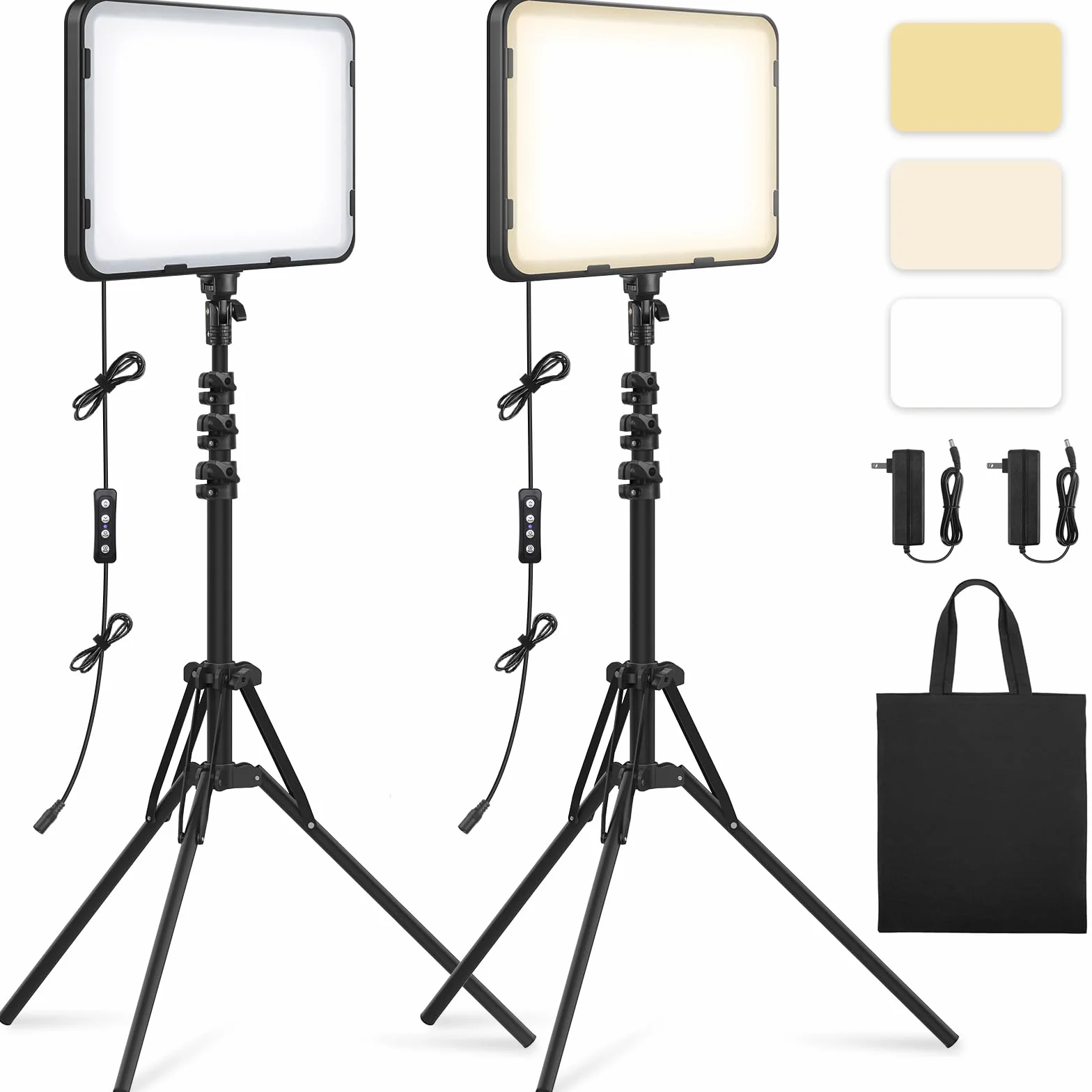 Luce Video Fotografica a Pannello Led Per 63" con Supporto per Treppiede, Obeamiu 20W Luci per Fotografia 2500-8500K Luce Illuminazione per Foto Video Trucco Youtube Tiktok Autoritratto Streaming Live